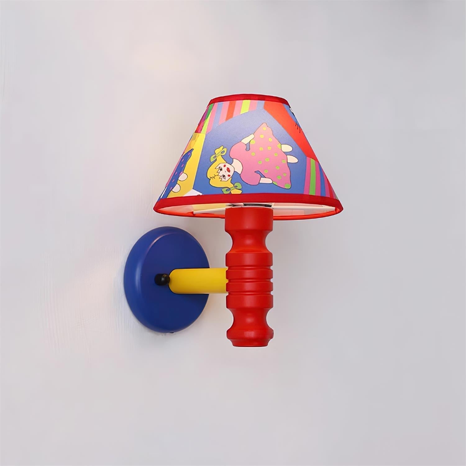 Wall Lamp with Cartoon Fabric Shade and Metal Arm Kids Room - Neutralighting