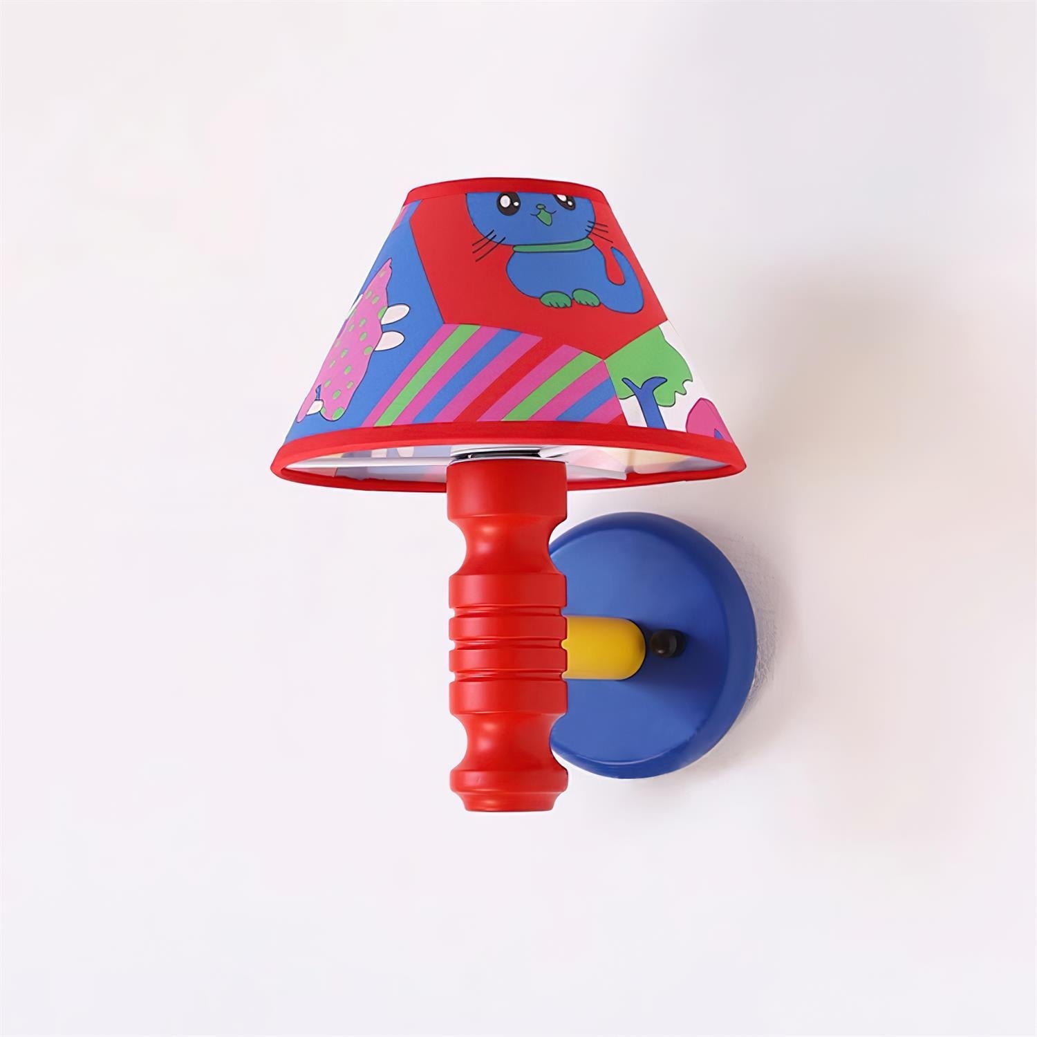 Wall Lamp with Cartoon Fabric Shade and Metal Arm Kids Room - Neutralighting