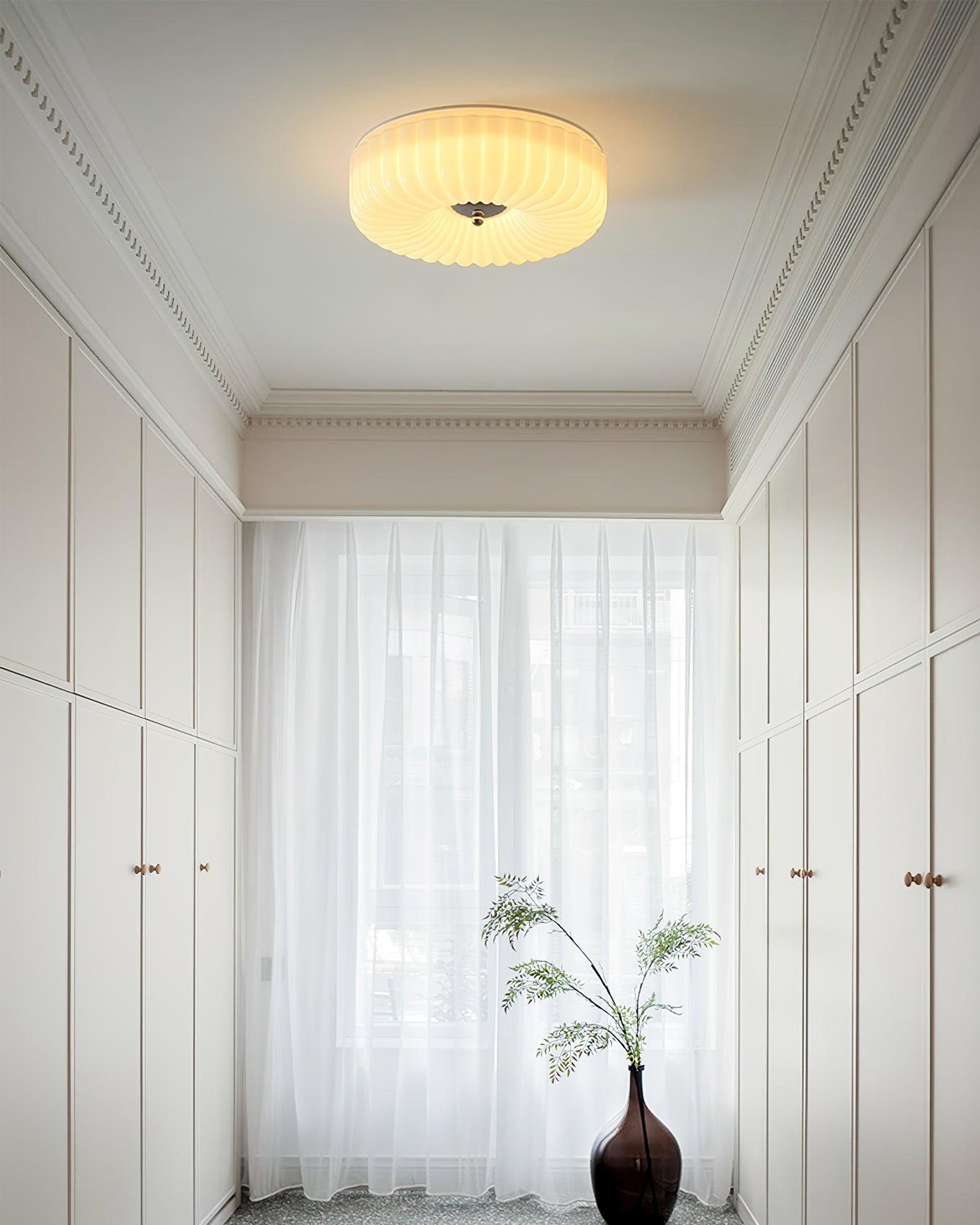Mivone Cream Glass Flush Mount Ceiling Light - Neutralighting