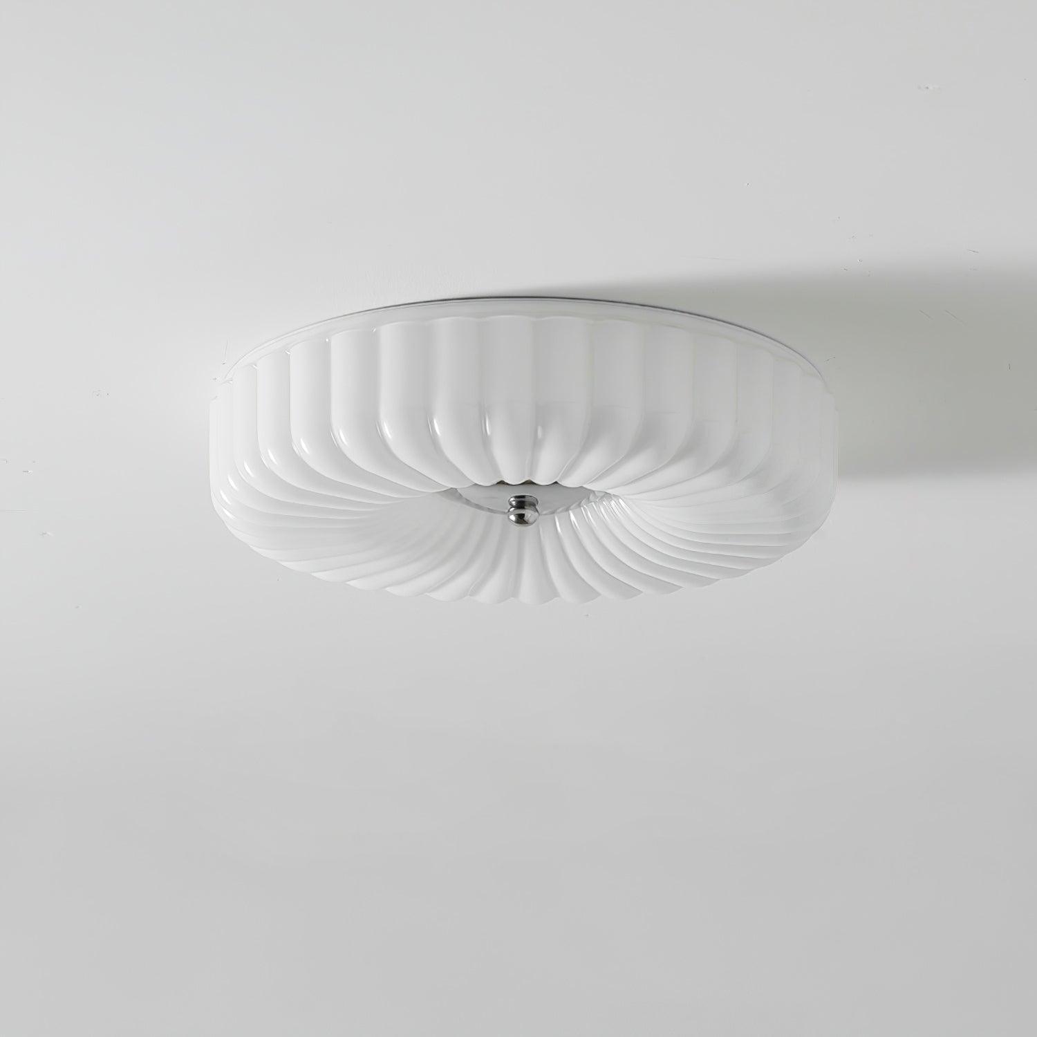 Mivone Cream Glass Flush Mount Ceiling Light - Neutralighting
