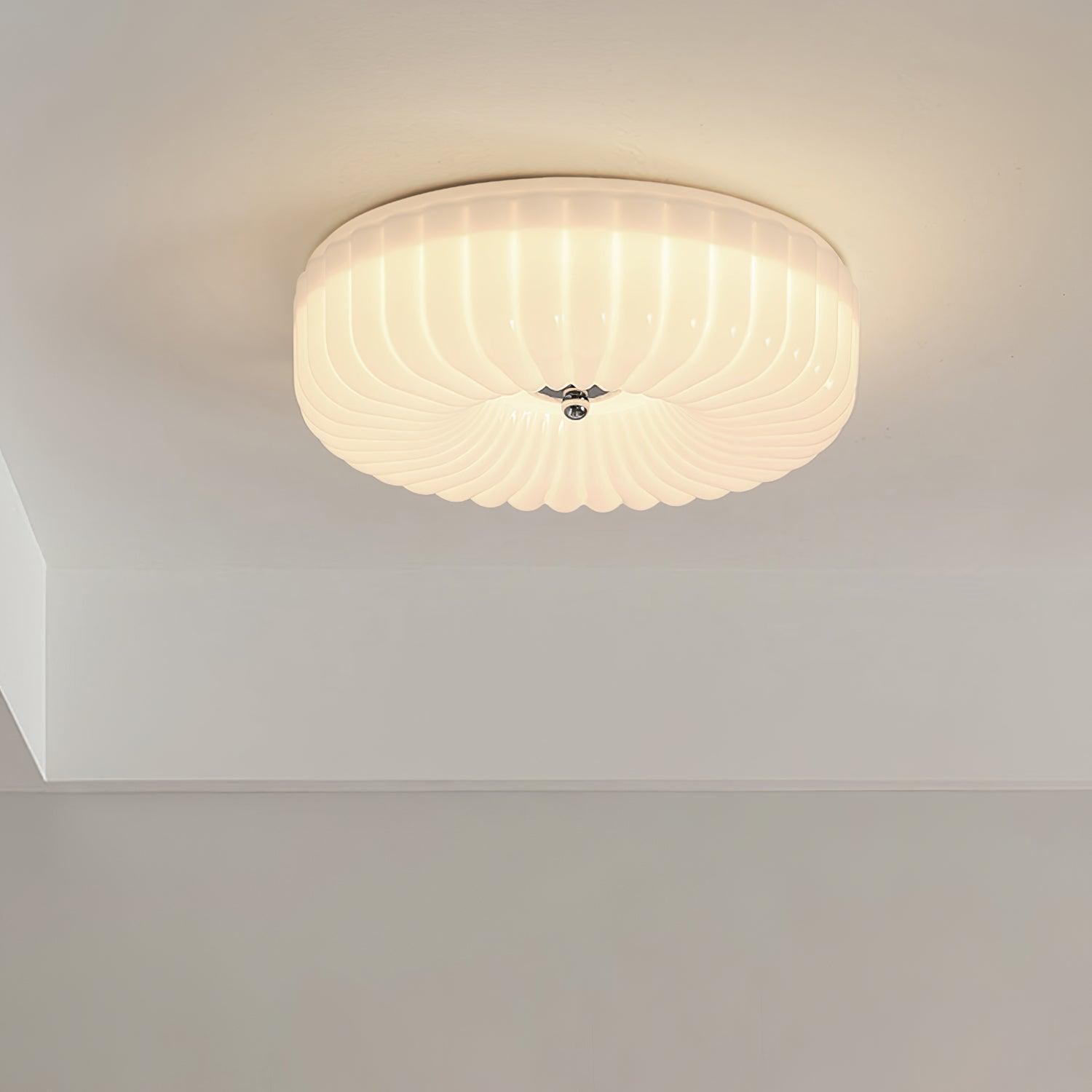 Mivone Cream Glass Flush Mount Ceiling Light - Neutralighting