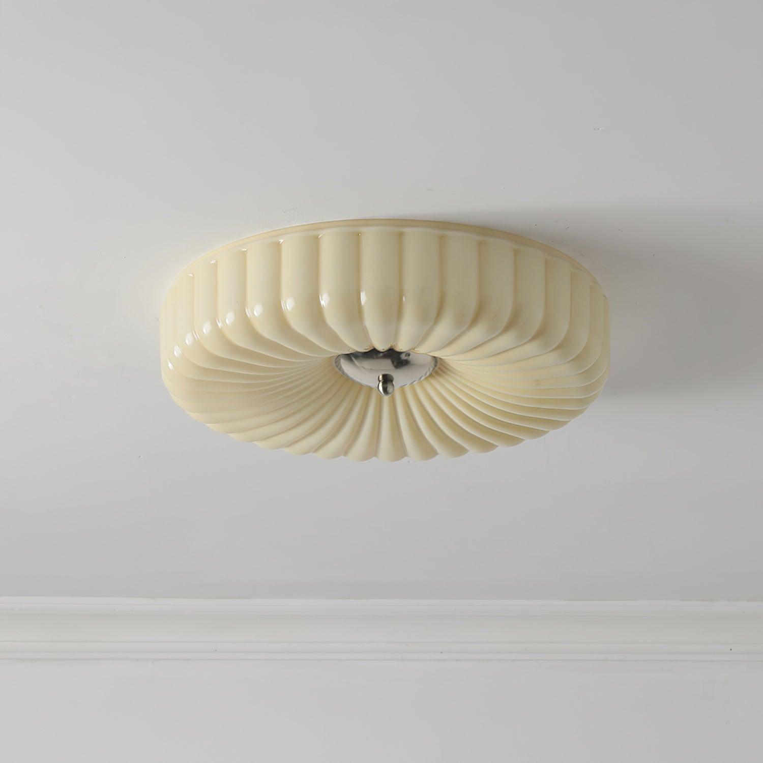 Mivone Cream Glass Flush Mount Ceiling Light - Neutralighting