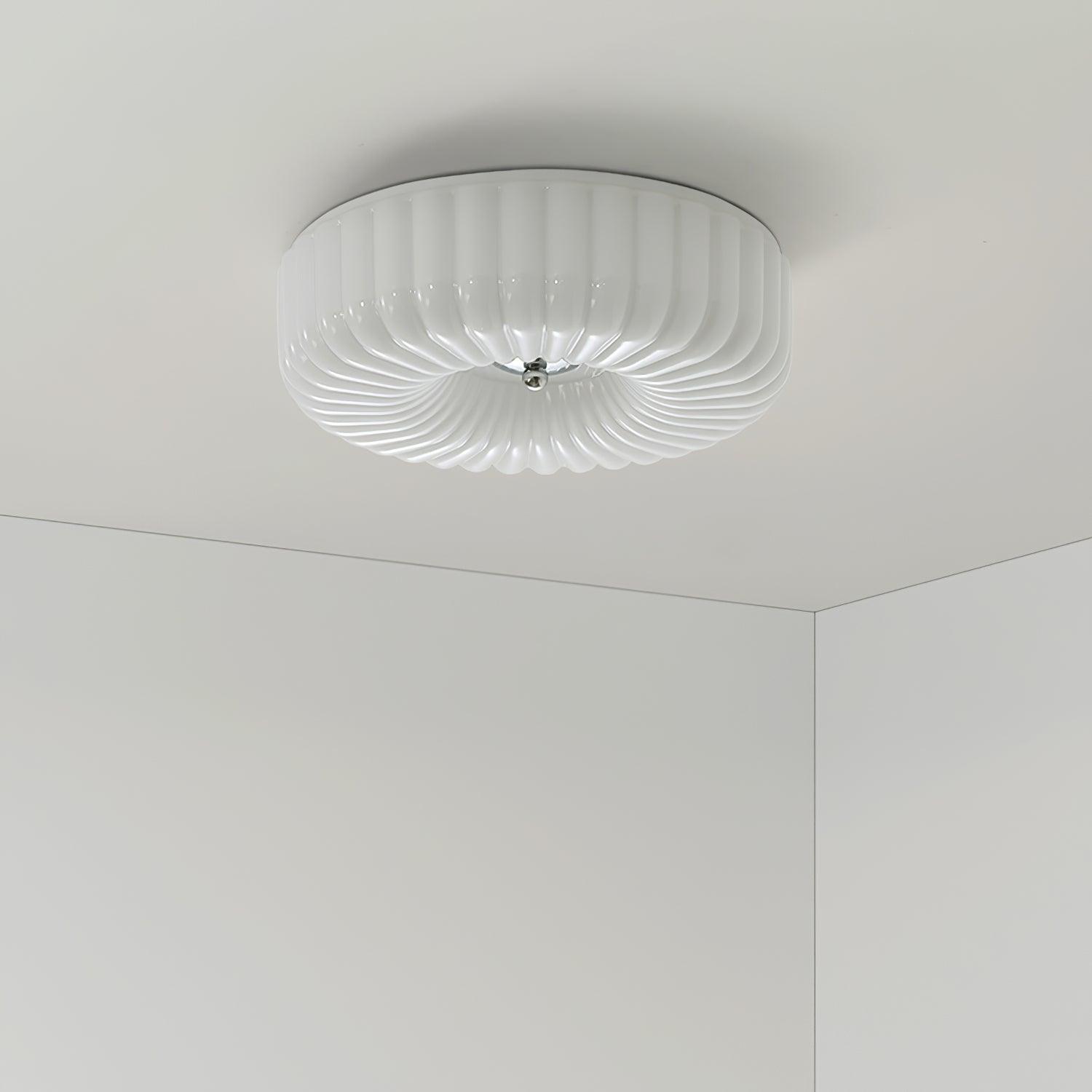 Mivone Cream Glass Flush Mount Ceiling Light - Neutralighting