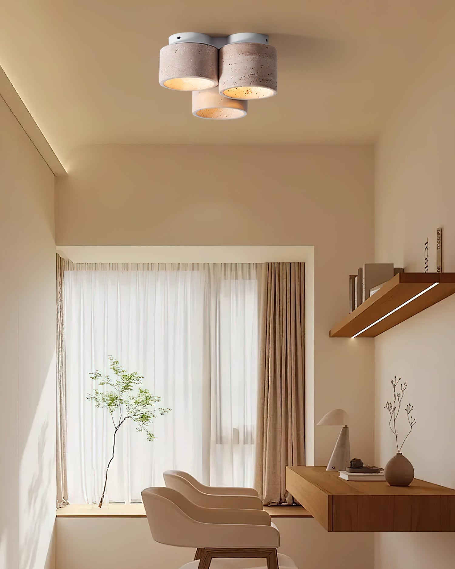 Ritta Ceiling Light 3 head Travertine - Neutralighting
