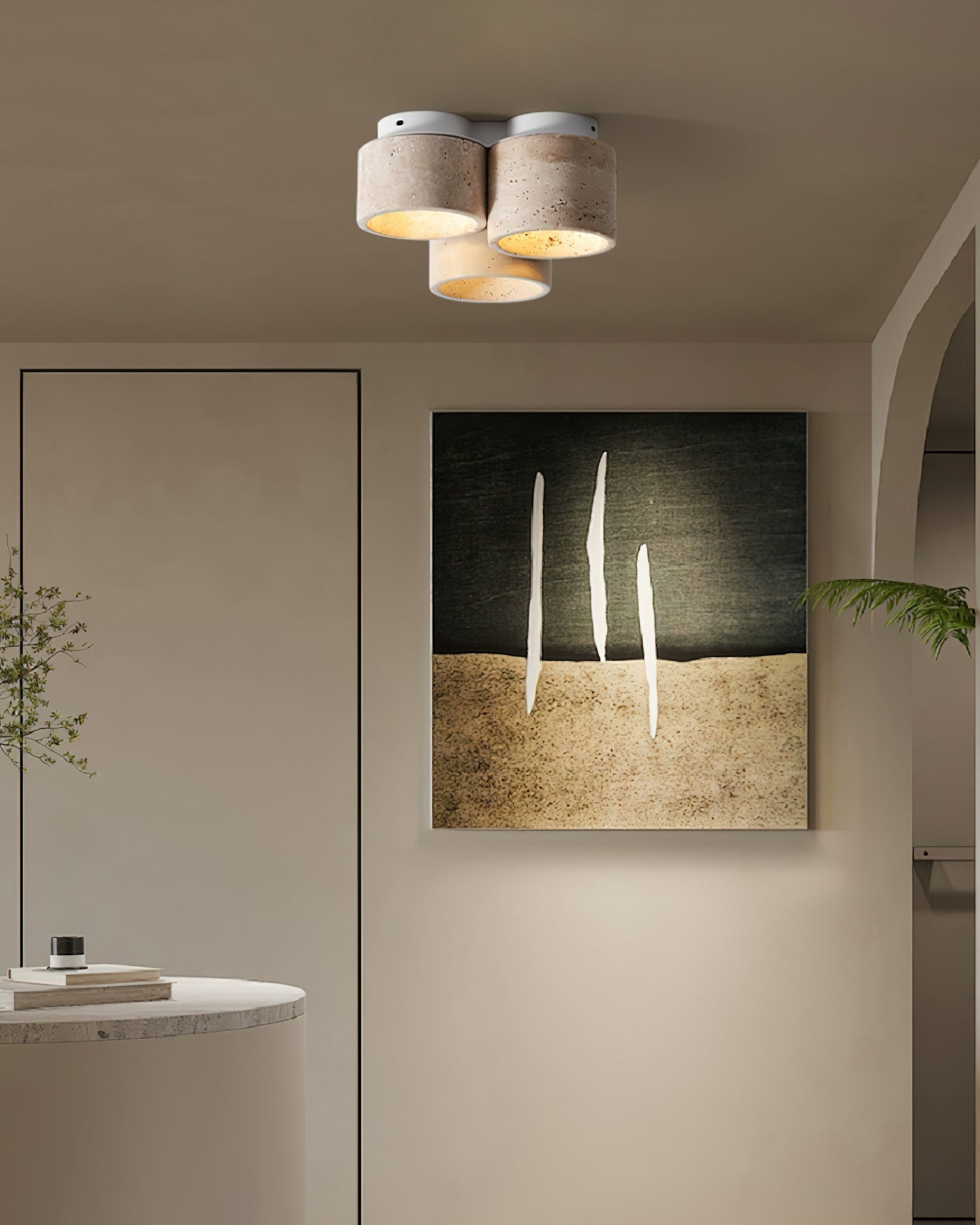 Ritta Ceiling Light 3 head Travertine - Neutralighting