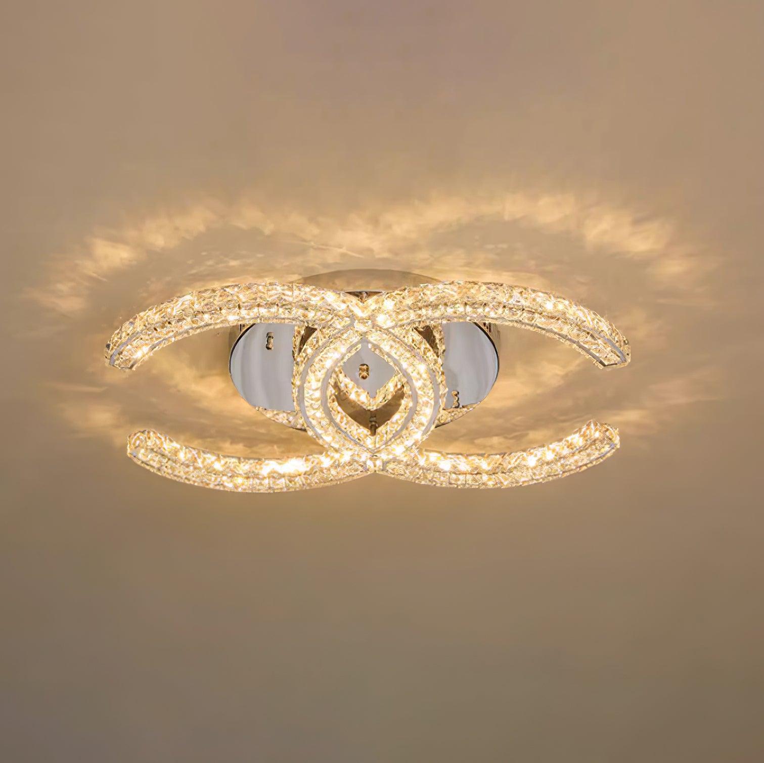 Kristy Crystal Ceiling Light Double C - Neutralighting