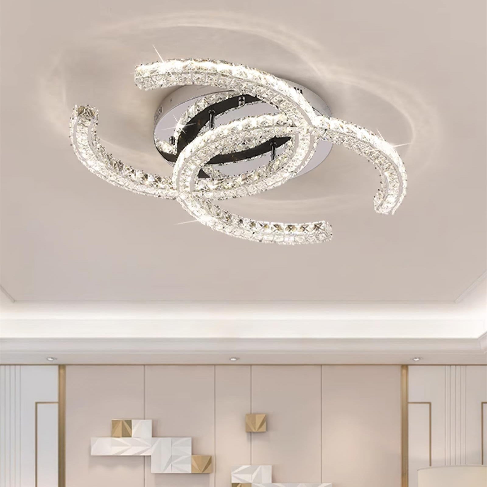 Kristy Crystal Ceiling Light Double C - Neutralighting
