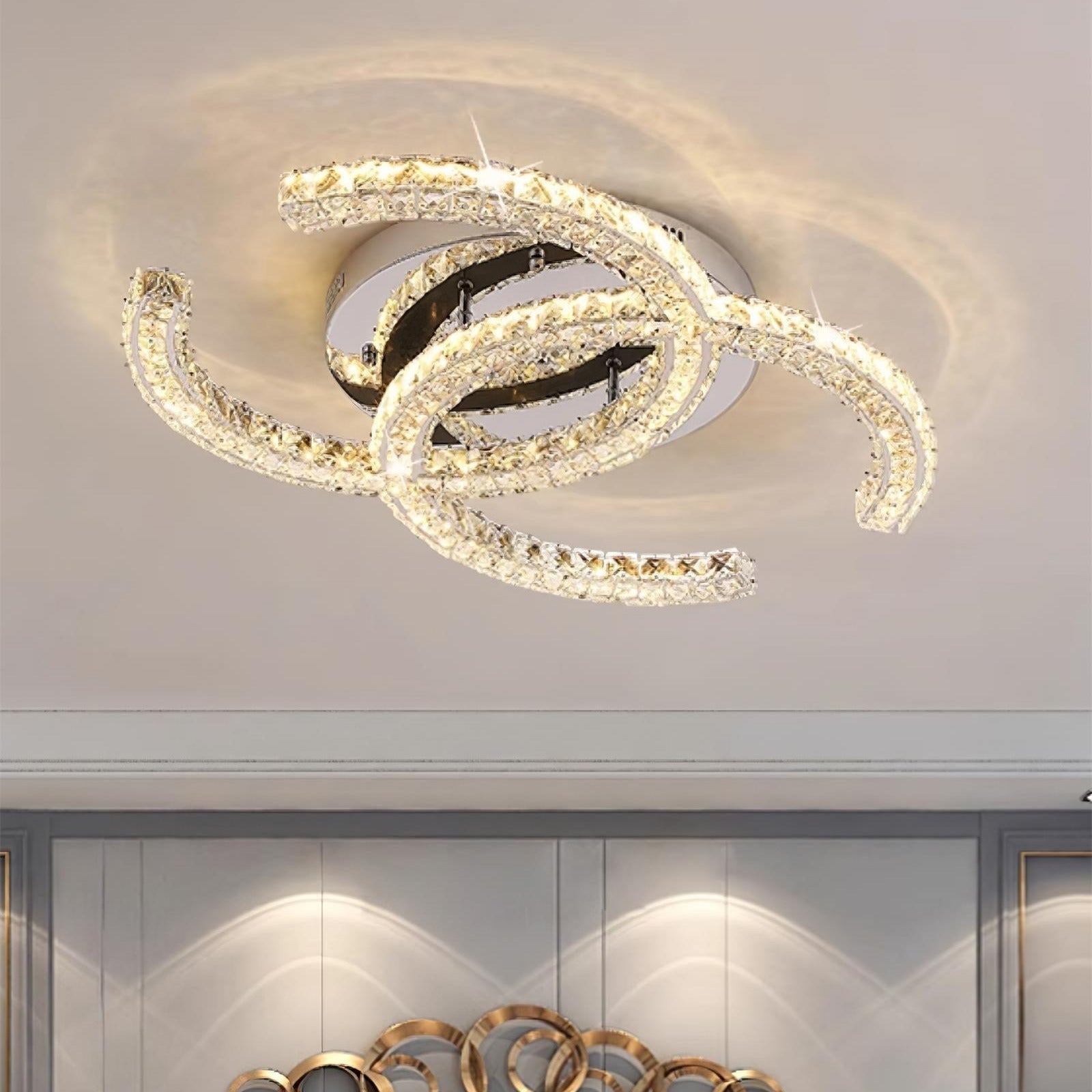 Kristy Crystal Ceiling Light Double C - Neutralighting