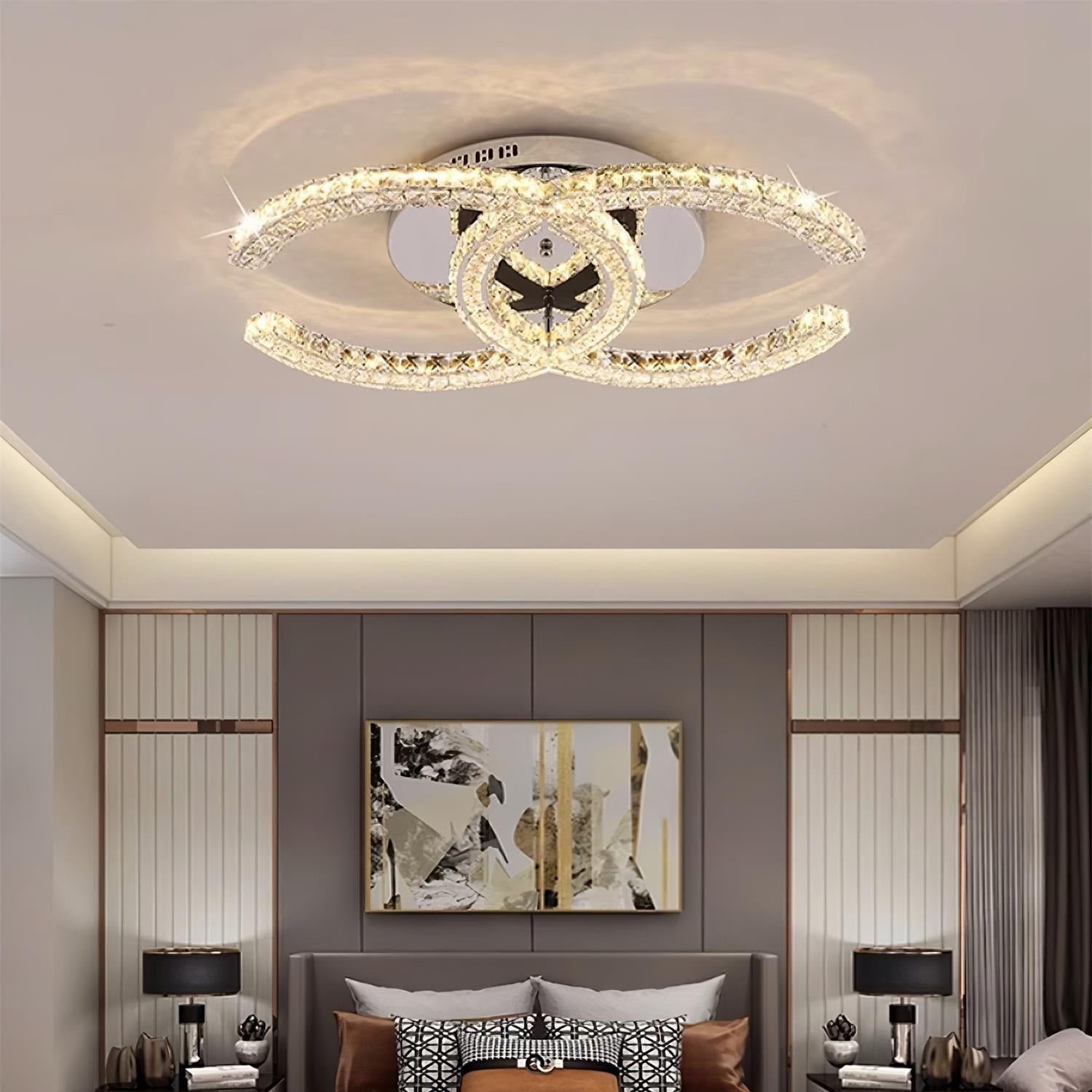 Kristy Crystal Ceiling Light Double C - Neutralighting