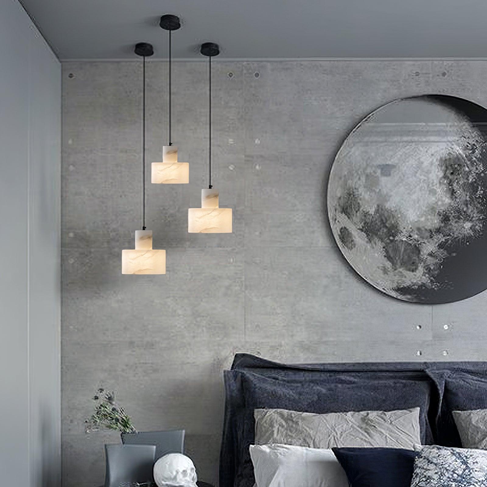 Alabaster Pendant Lgiht Dual Cylindrical - Neutralighting