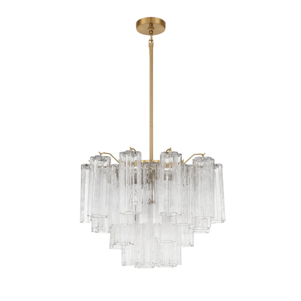 Lustra Murano Chandelier Glass Tube Layered Amber