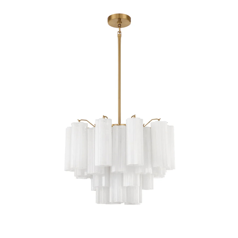 Lustra Murano Chandelier Glass Tube Layered Amber