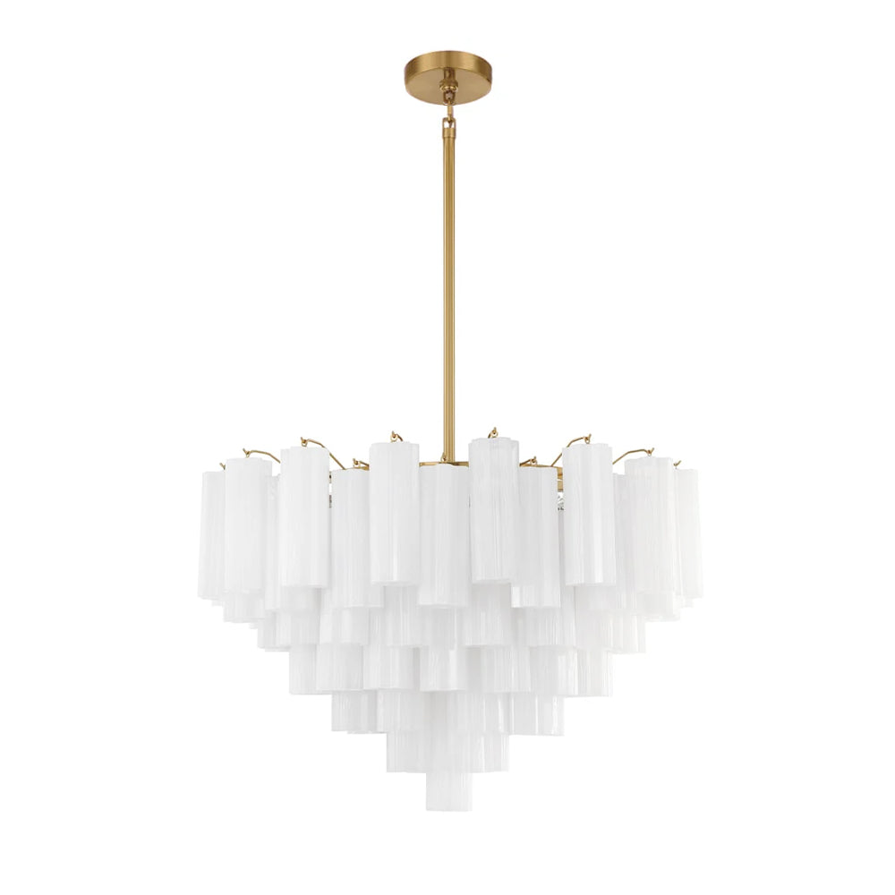 Lustra Murano Chandelier Glass Tube Layered Amber