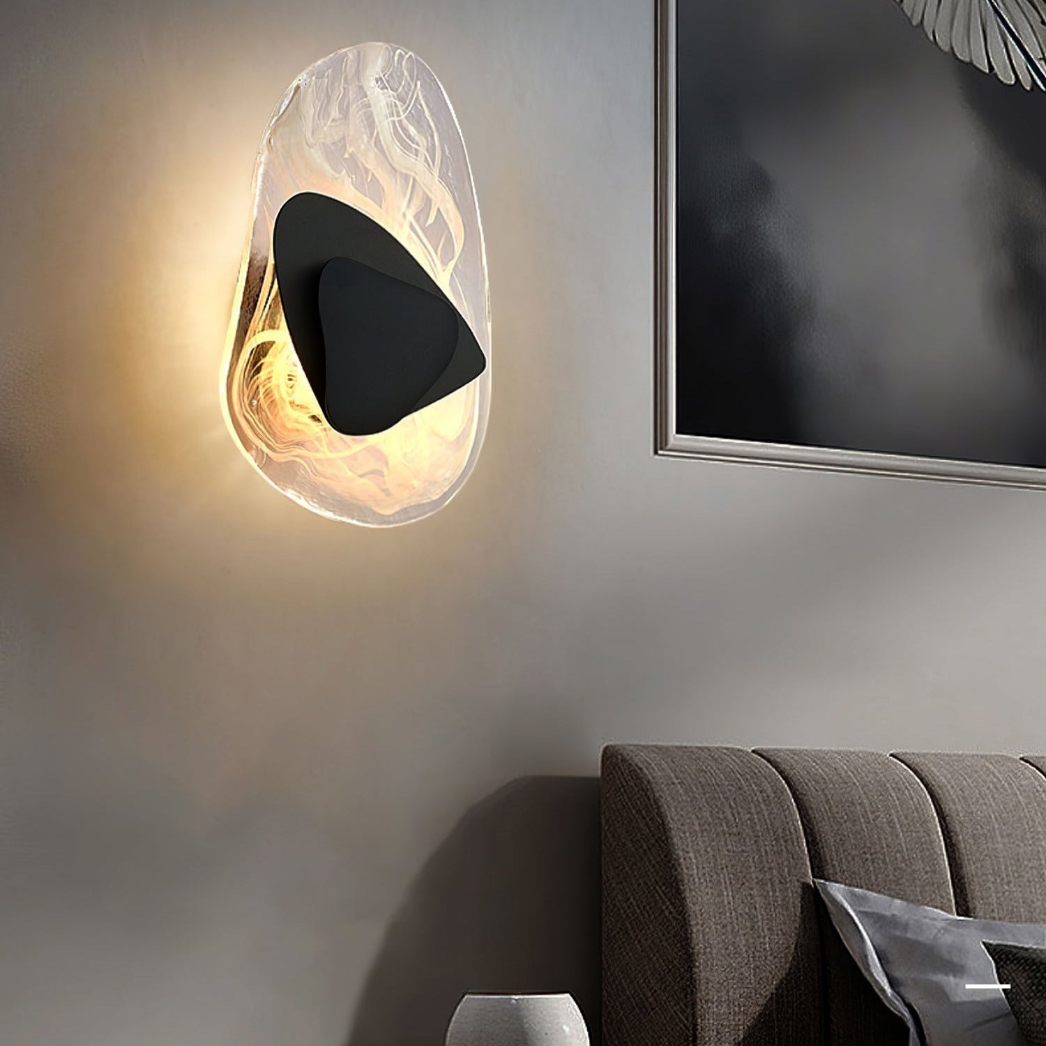 Beatrice Artistic Black Glass Wall Lamp - Neutralighting