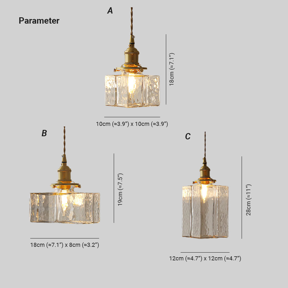 Ovely Vintage Glass Brass Hammered Pendant Light - Neutralighting