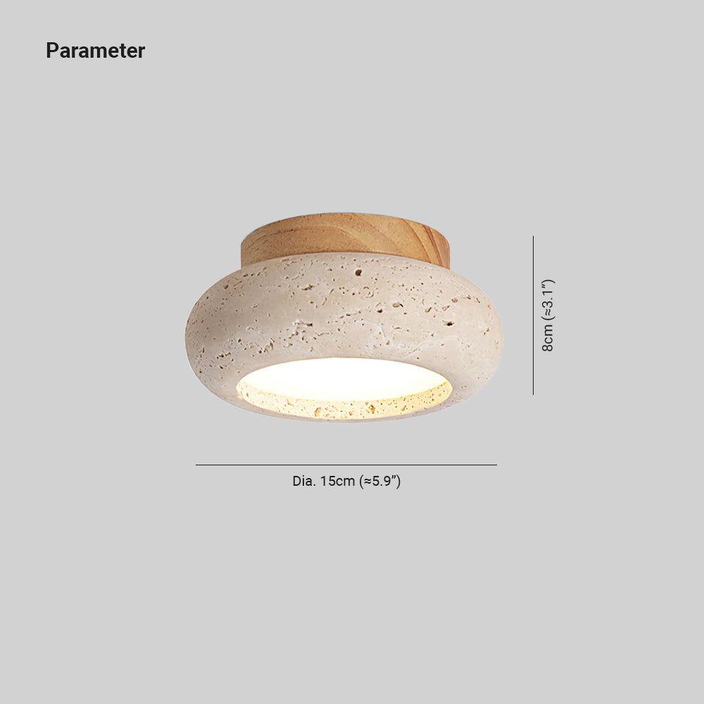 Ritta Mini Donut Travertine Ceiling Light - Neutralighting