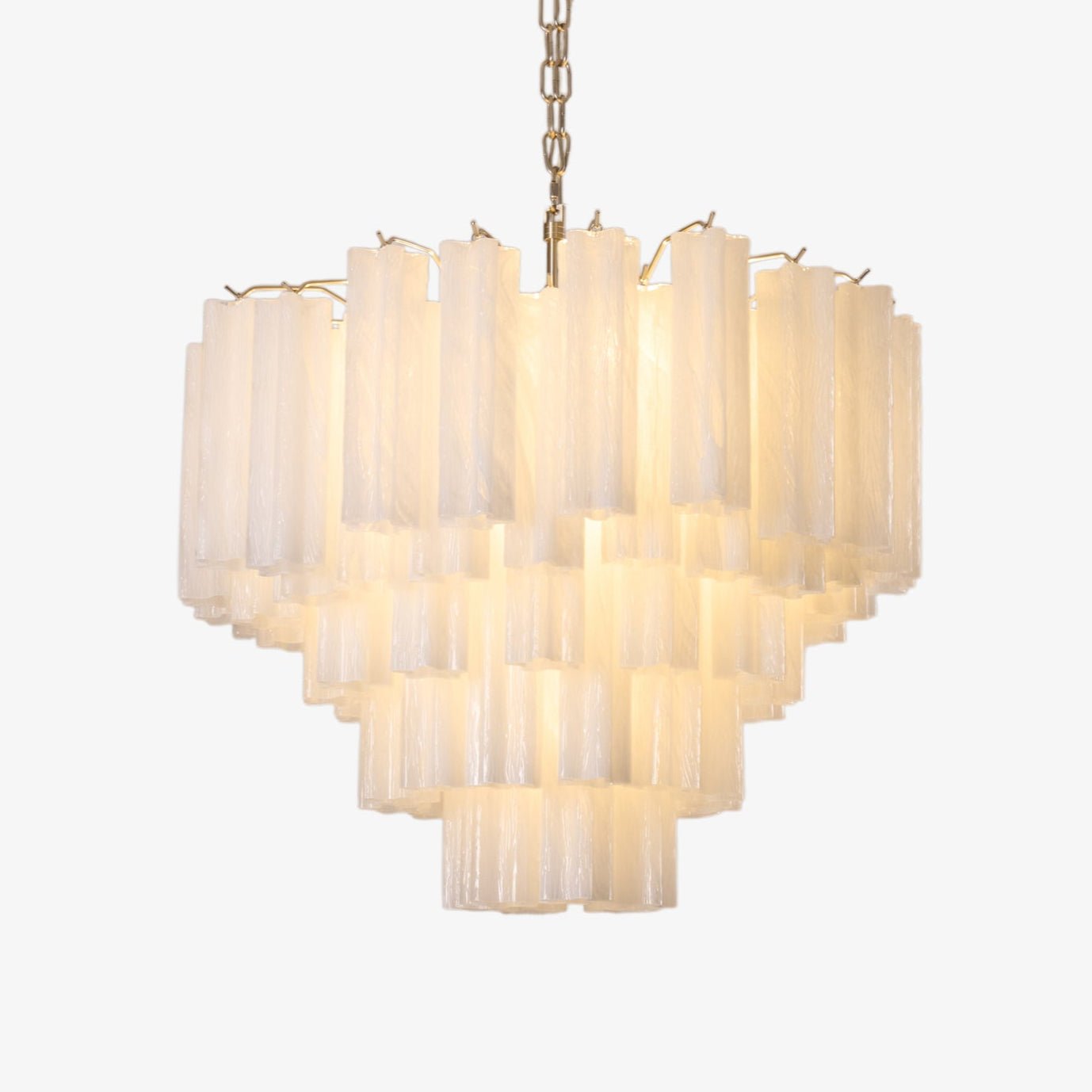 Aurora Chandelier Frosted Murano Glass Tiered Cascade