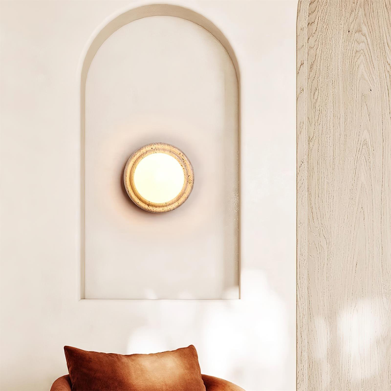 Dahlia Round Wall Lamp Travertine - Neutralighting