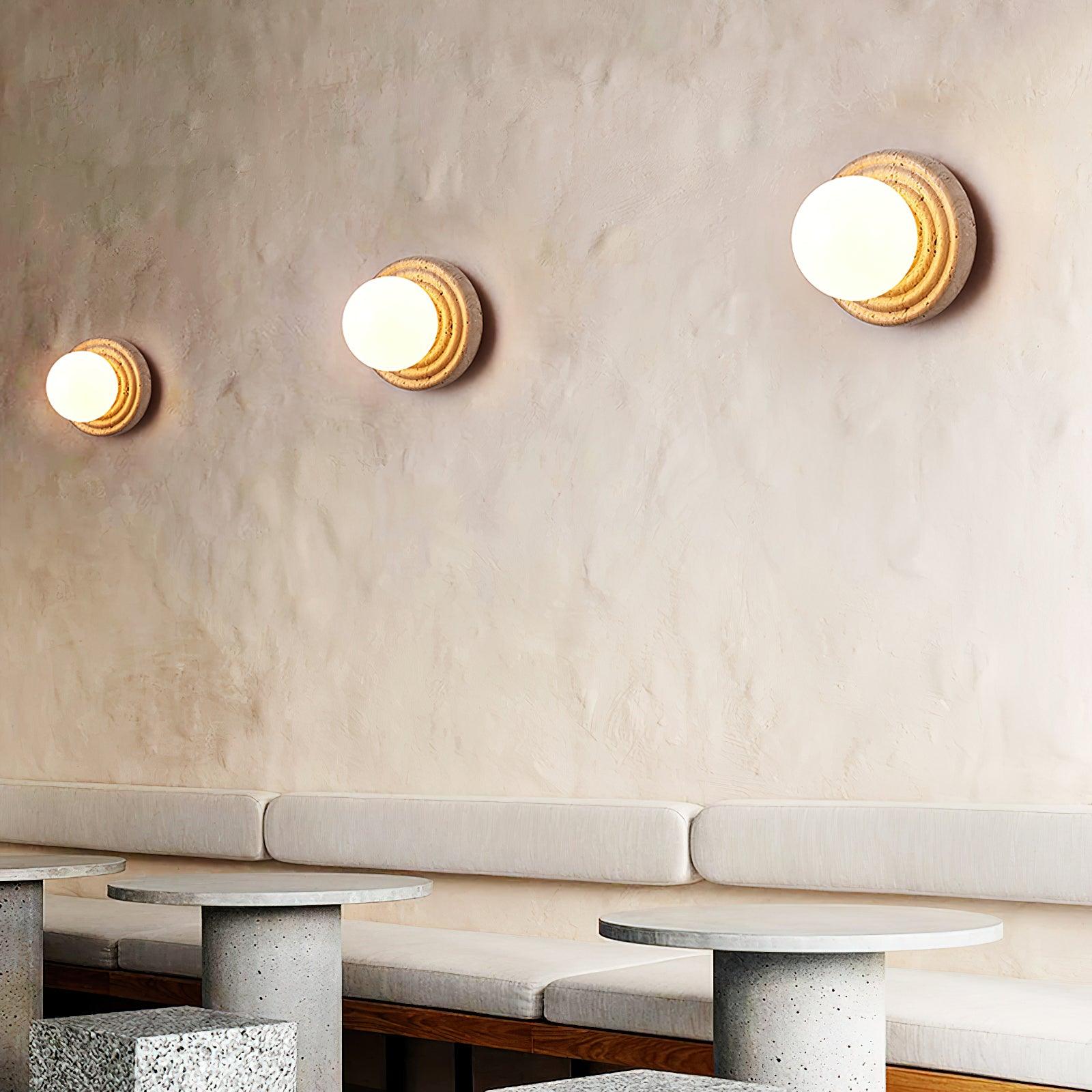 Dahlia Round Wall Lamp Travertine - Neutralighting