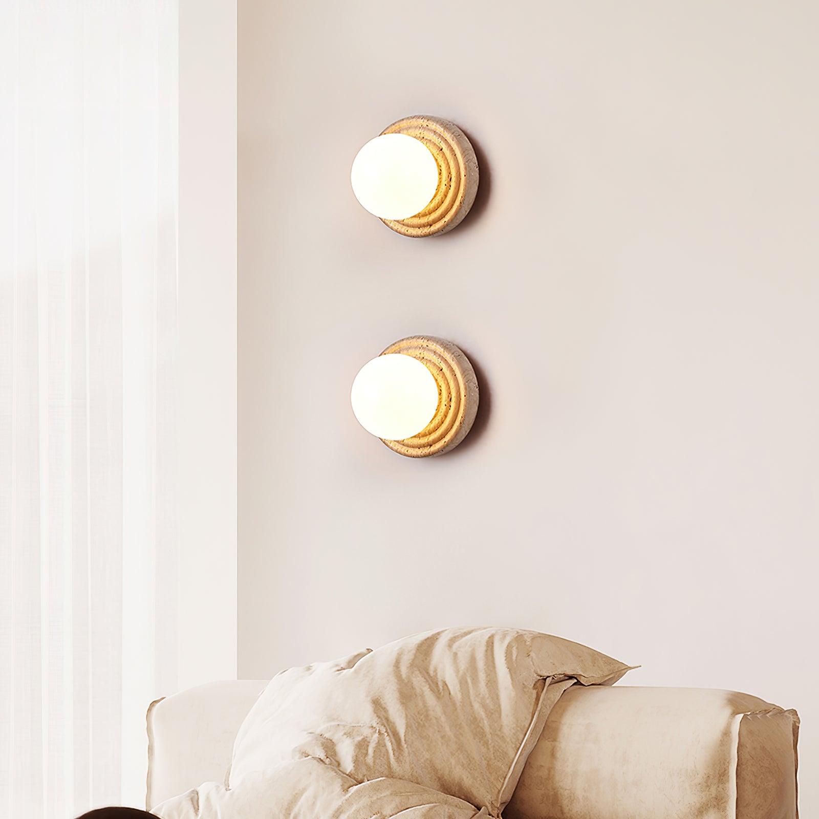 Dahlia Round Wall Lamp Travertine - Neutralighting