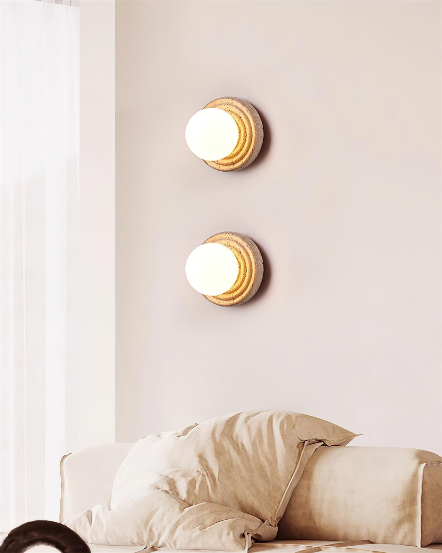 Dahlia Round Wall Lamp Travertine - Neutralighting