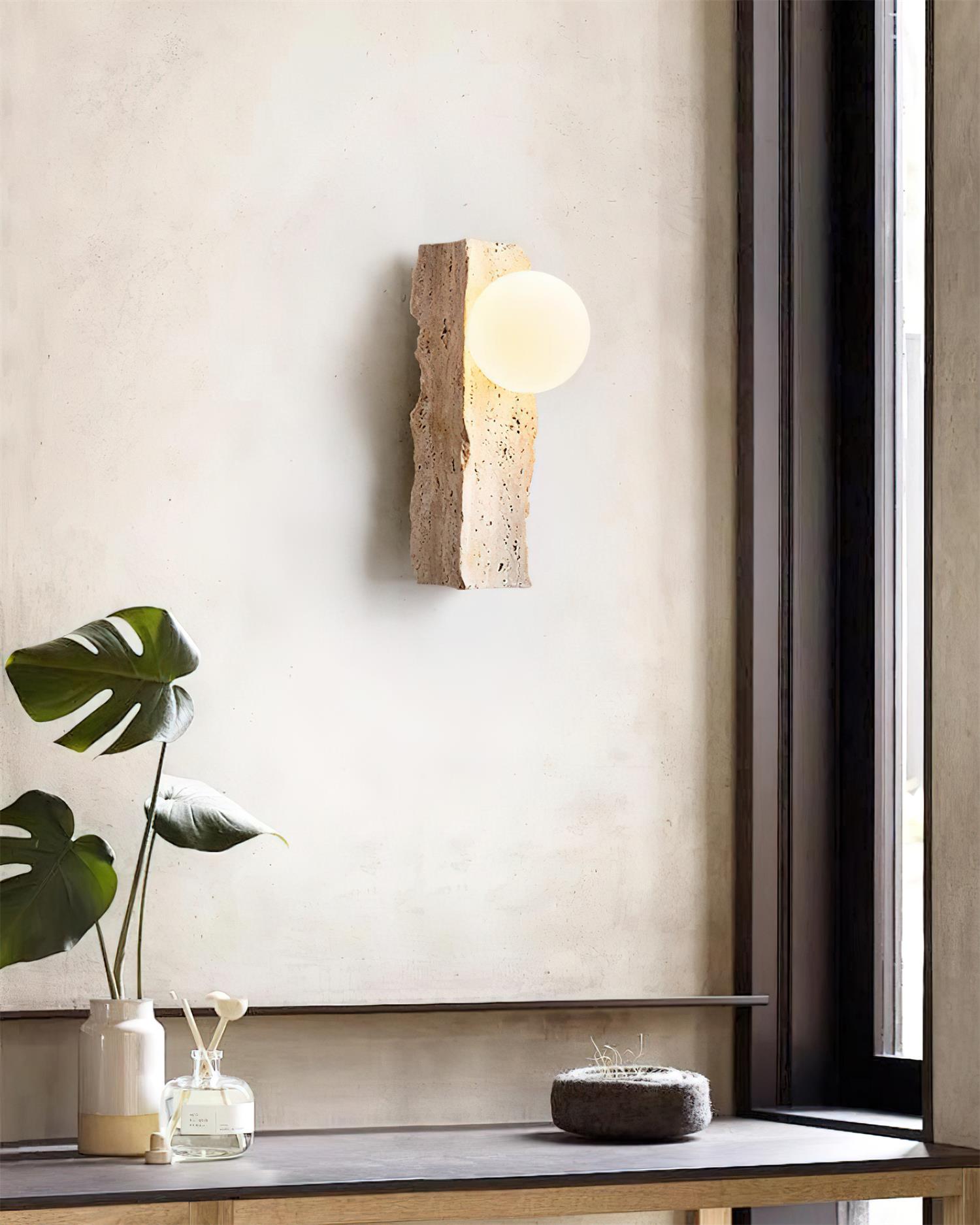 Obrio Travertine Wall Lamp - Neutralighting
