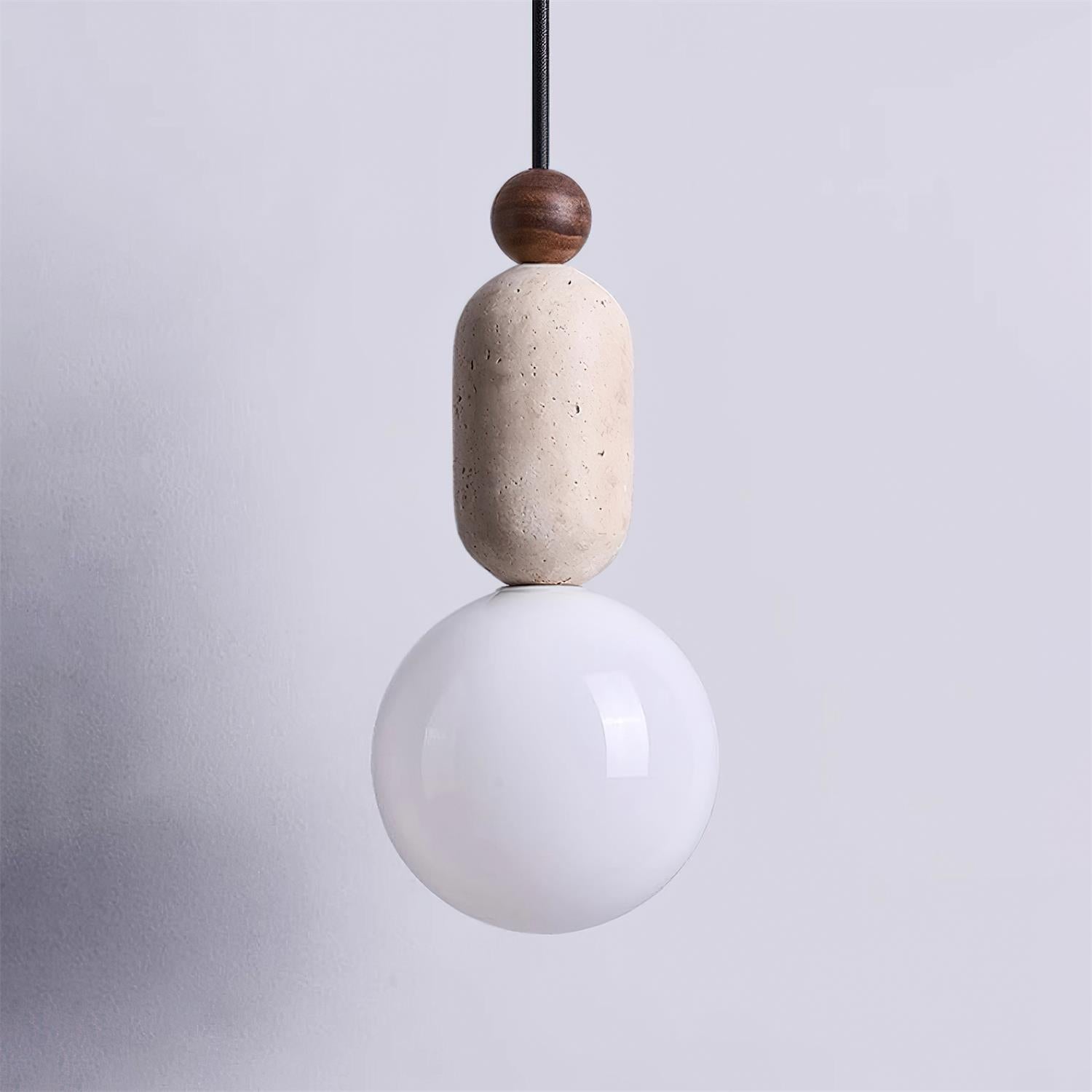 Gavon Glass & Travertine Pendant Lamp - Neutralighting
