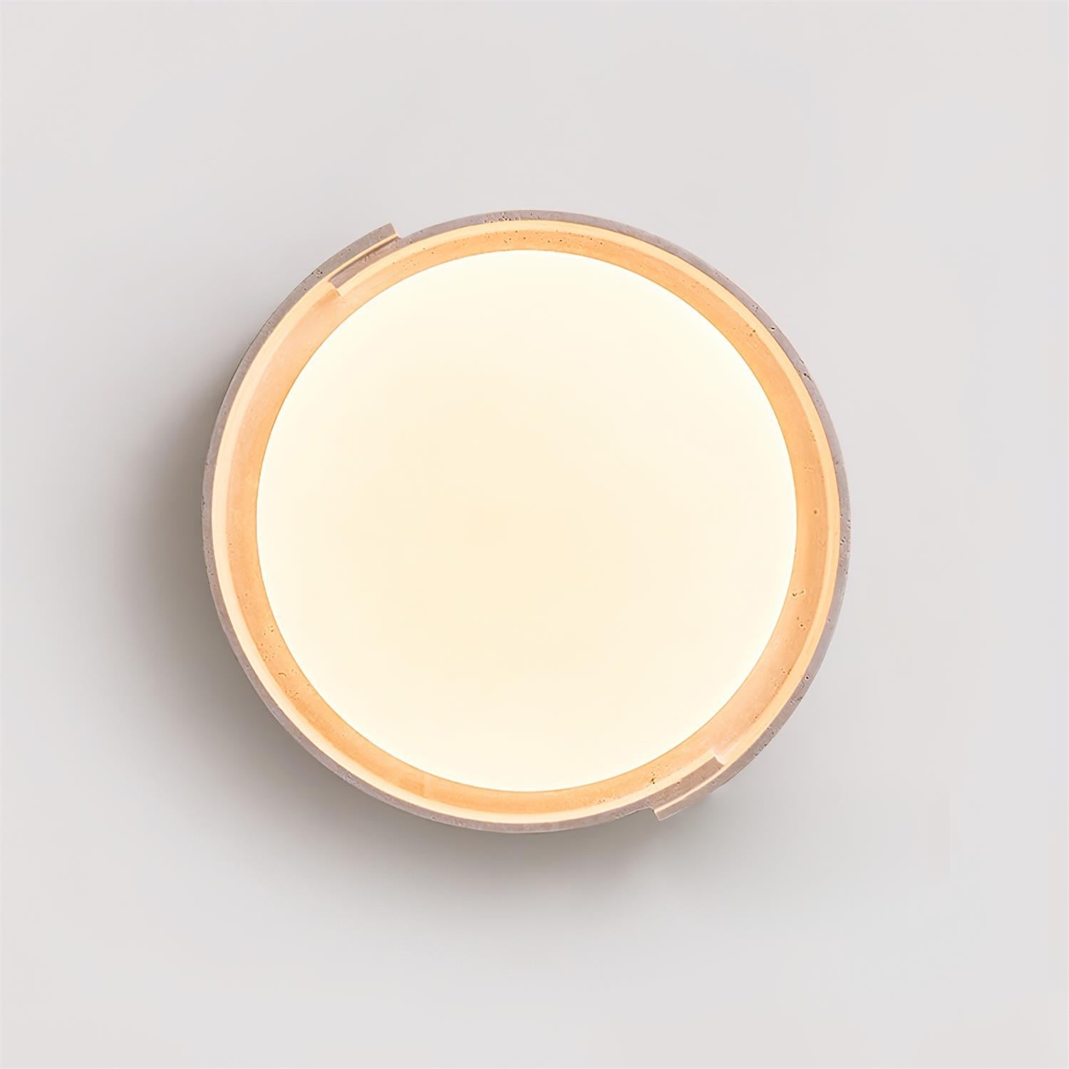 Juvio Minimalist Round Travertine Ceiling Light - Neutralighting