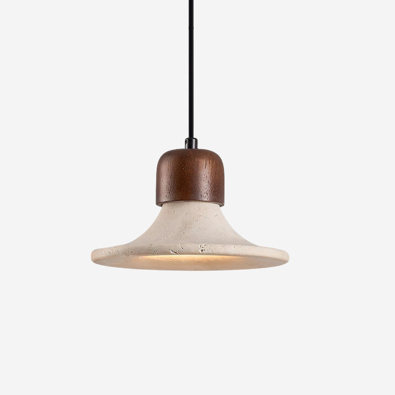Ritta Pendant Light Trumpet Shape Travertine - Neutralighting