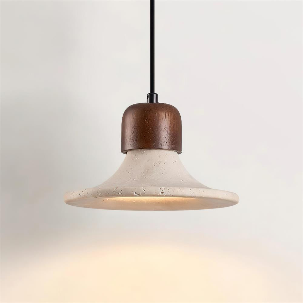 Ritta Pendant Light Trumpet Shape Travertine - Neutralighting