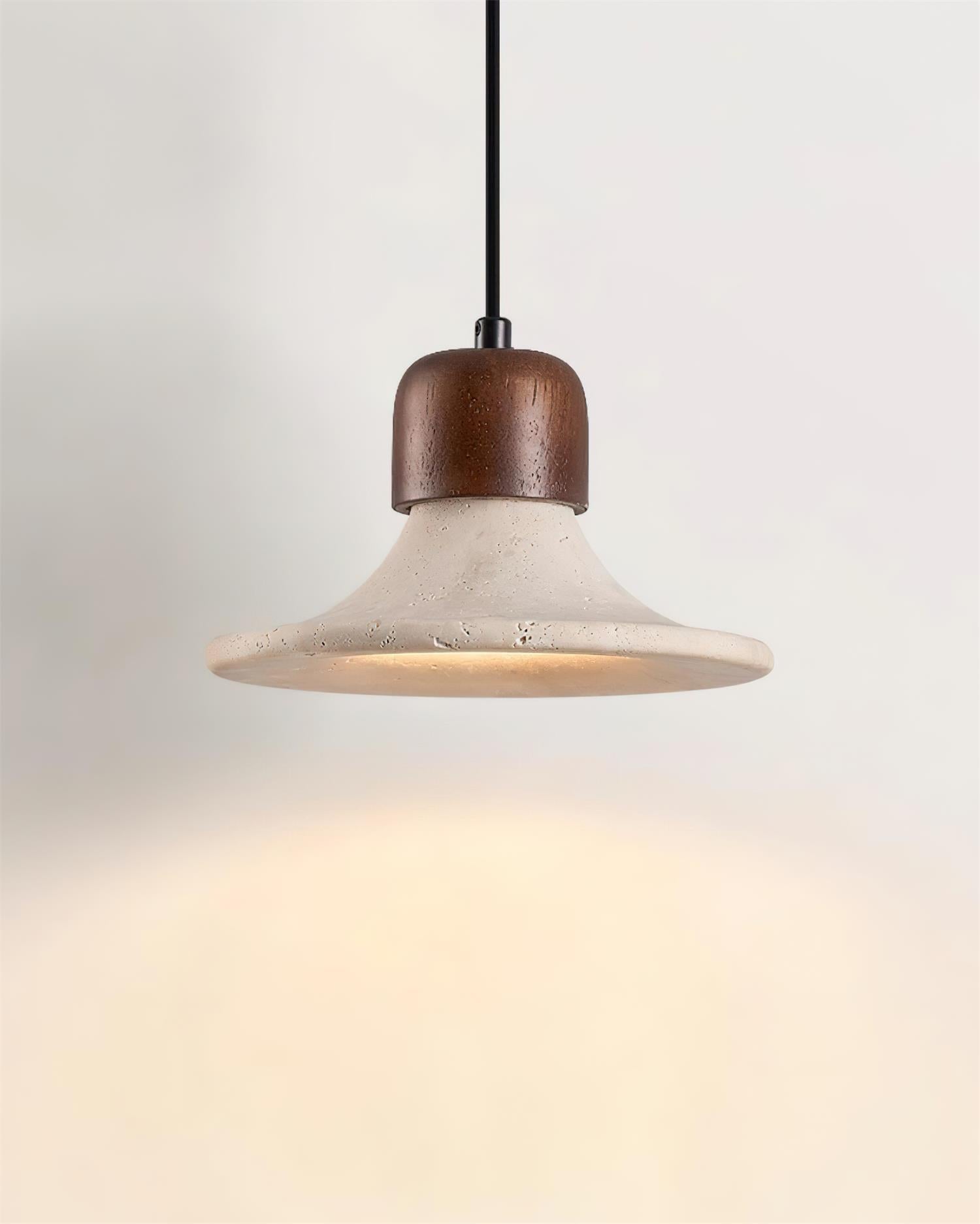 Ritta Pendant Light Trumpet Shape Travertine - Neutralighting