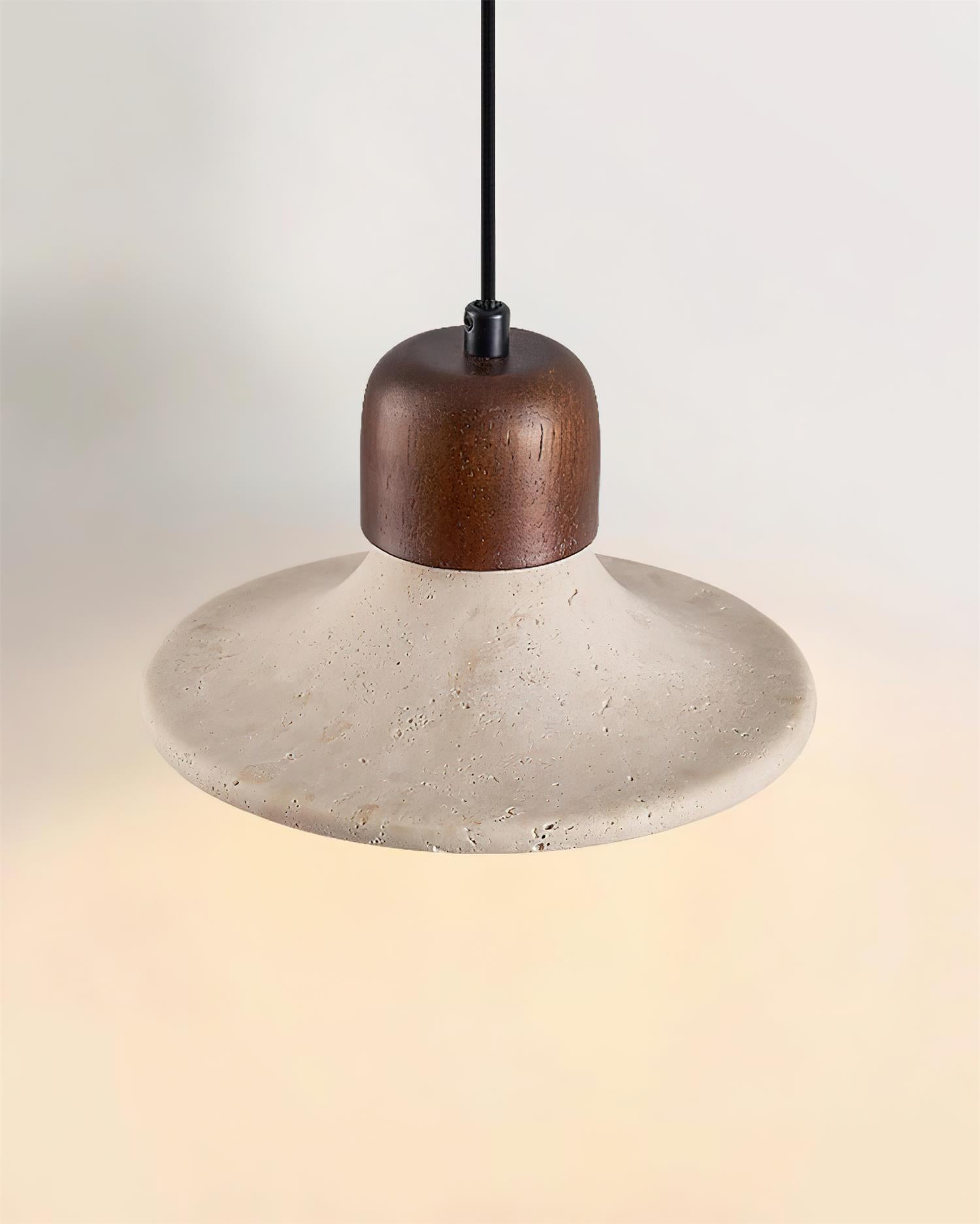 Ritta Pendant Light Trumpet Shape Travertine - Neutralighting