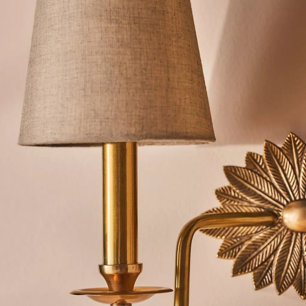 Violet Indoor Wall Lamp Floral Backplate Fabric - Neutralighting
