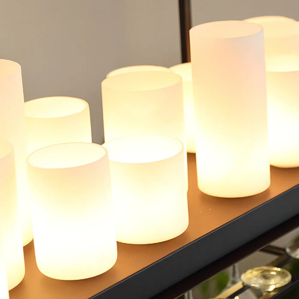 Austin Candle Black Chandeliers for Kitchen Island, Wine Glass Holder - Neutralighting
