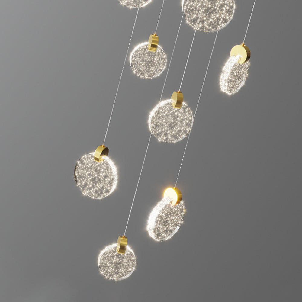 Kristy Luxury Circular Ripple Round Crystal Golden Chandelier - Neutralighting