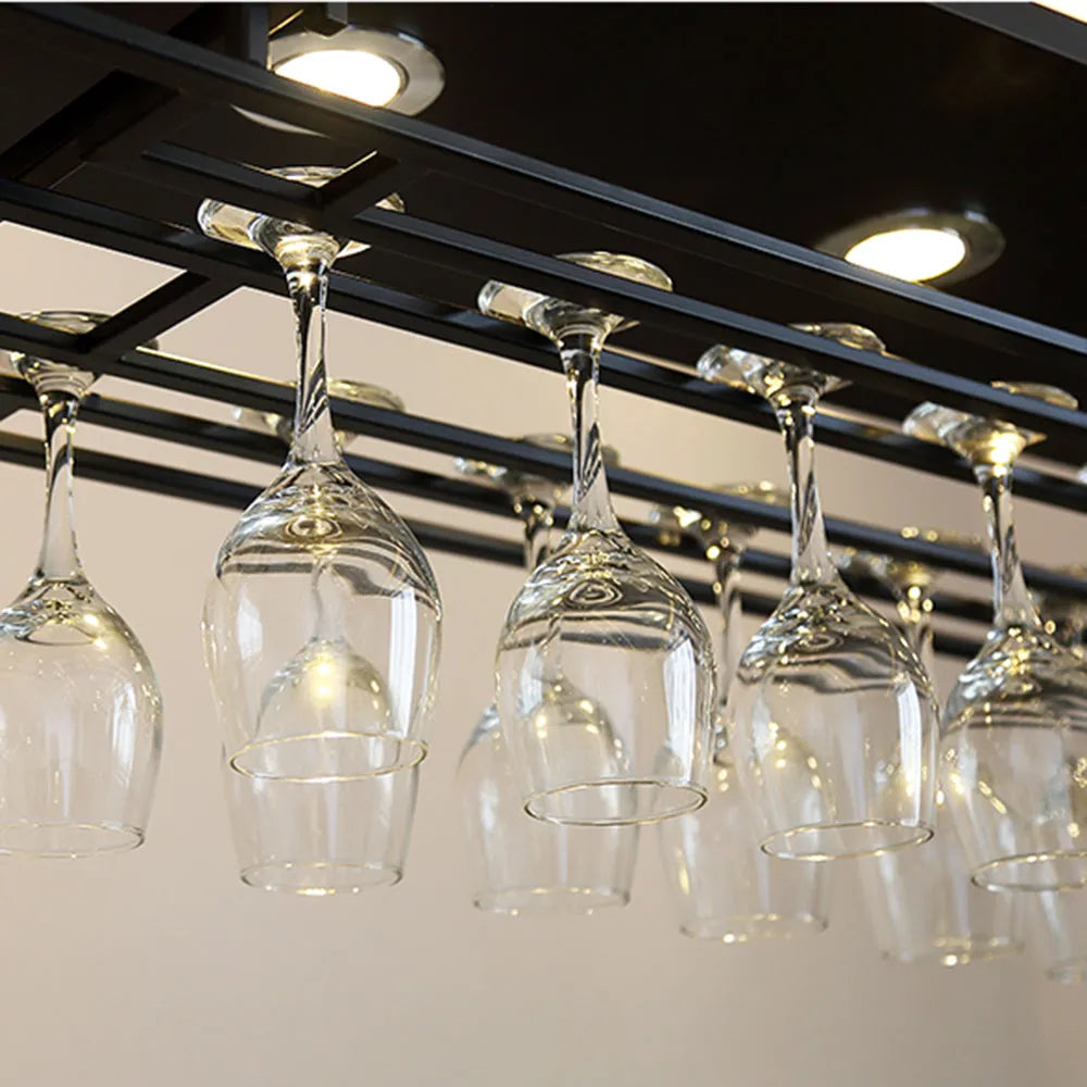 Austin Candle Black Chandeliers for Kitchen Island, Wine Glass Holder - Neutralighting