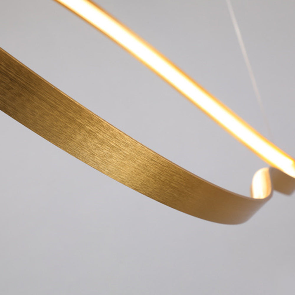 Arisha LED Linear Minimalist Wave Golden Leaf Shaped Pendant Light - Neutralighting