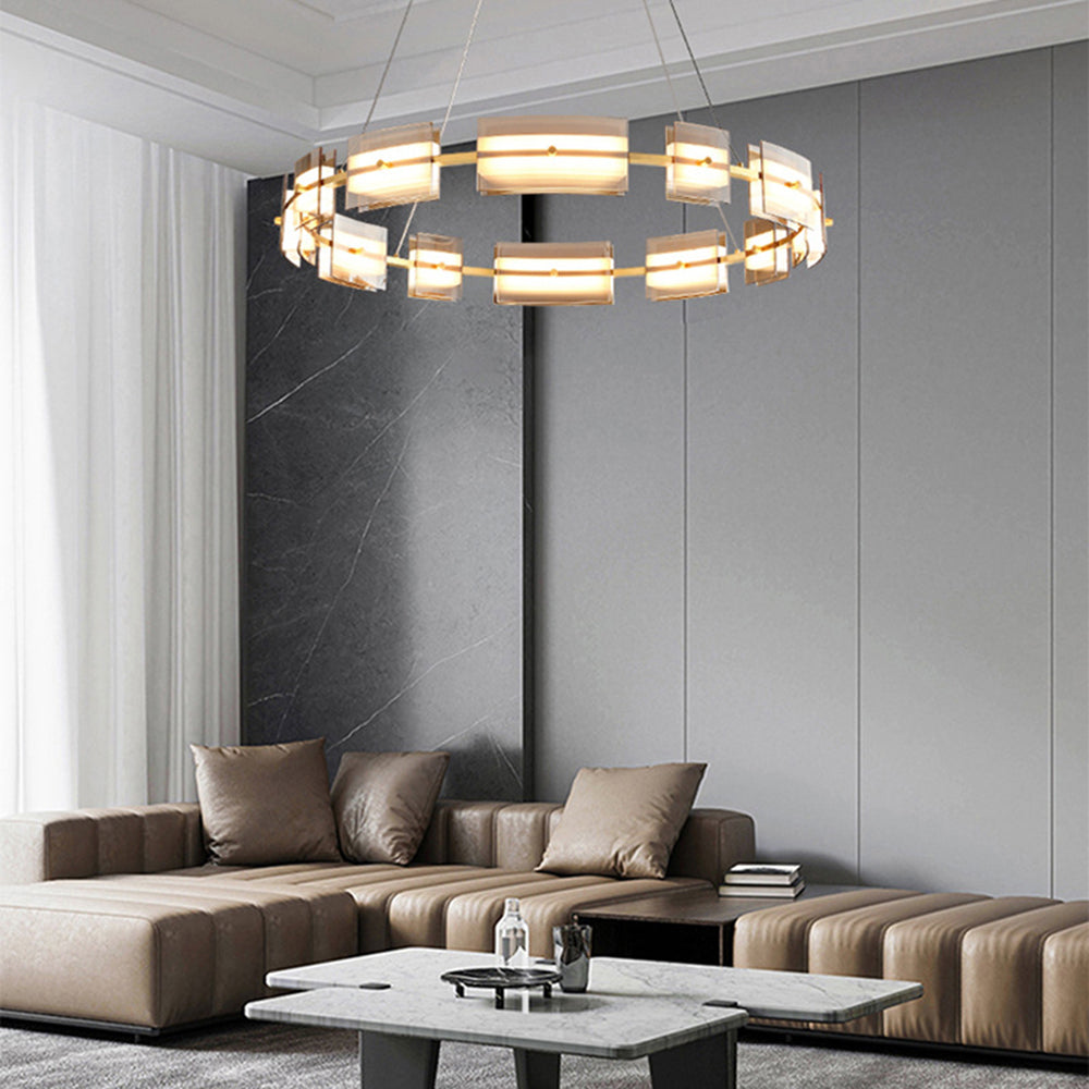 Arisha Minimalist Ring Metal Pendant Light,Black/Gold - Neutralighting