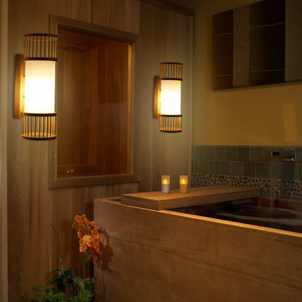 Ritta Wall Lamp Rustic, Muto Rattan Weaving LED, Hallway Wall Sconce - Neutralighting