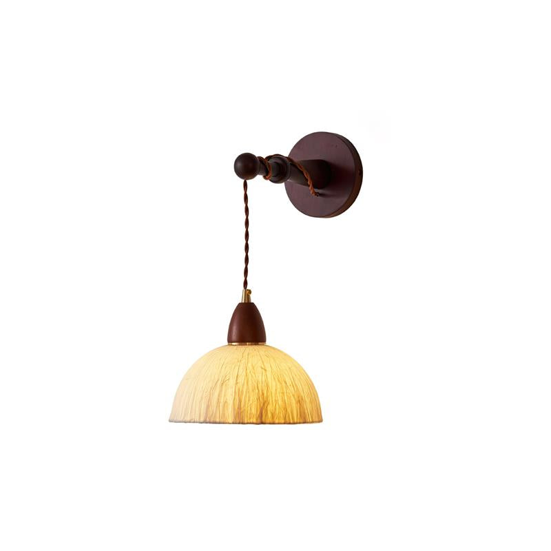 Wall Lamp Rice Paper Shade Wood Arm - Neutralighting