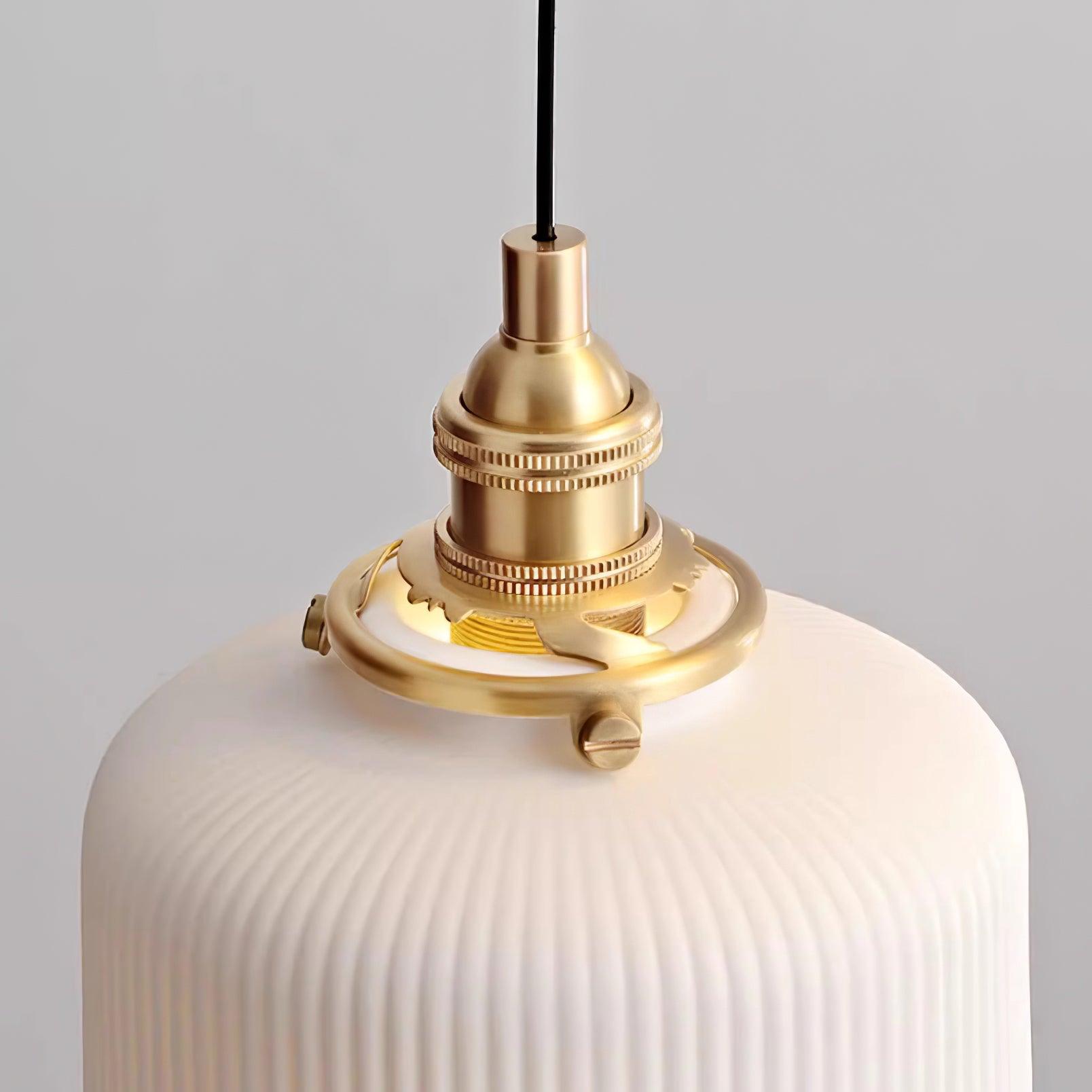 Pendant Lamp Ribbed Ceramic Shade - Neutralighting