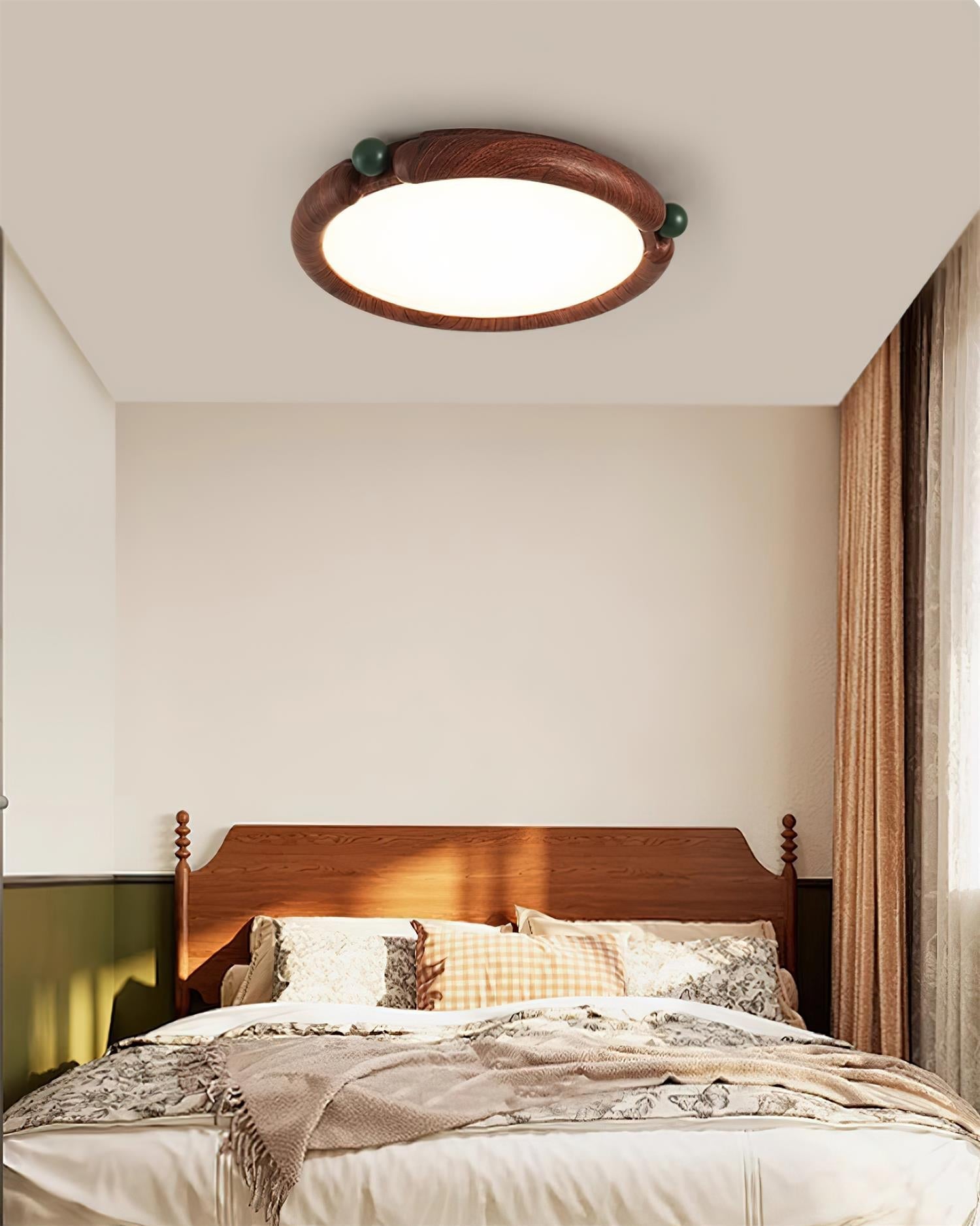 Ceiling Light Round Panel Walnut A/B Model - Neutralighting
