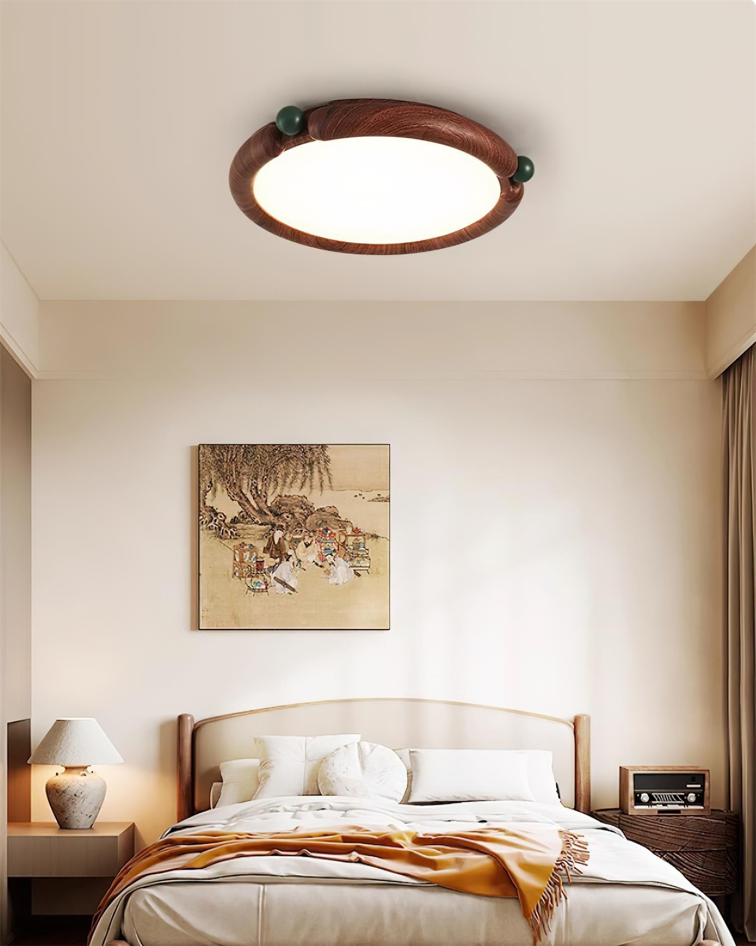 Ceiling Light Round Panel Walnut A/B Model - Neutralighting