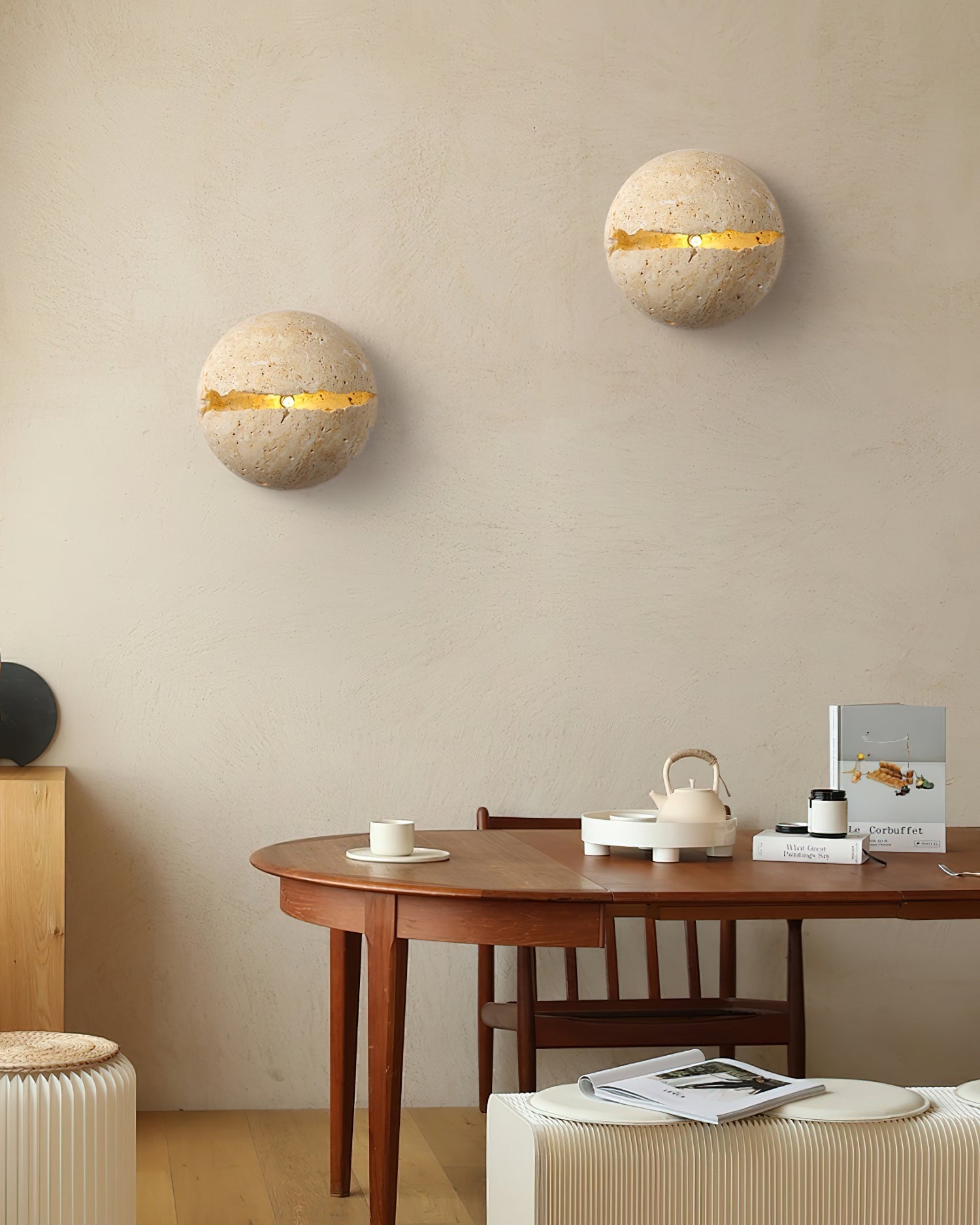 Dinosaur Egg Travertine Wall Lamp - Neutralighting