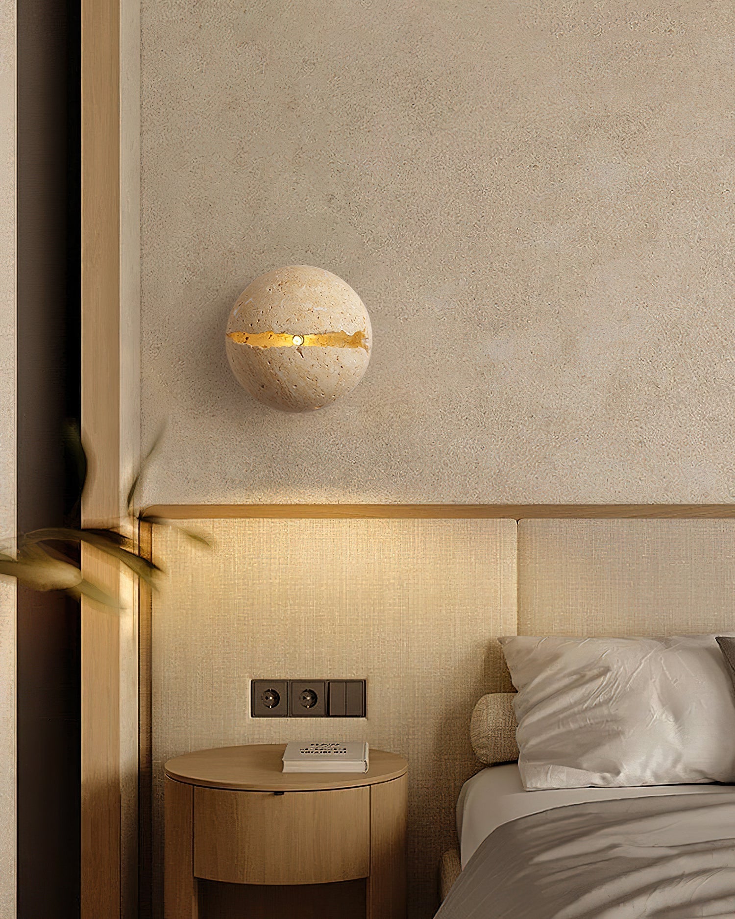 Dinosaur Egg Travertine Wall Lamp - Neutralighting