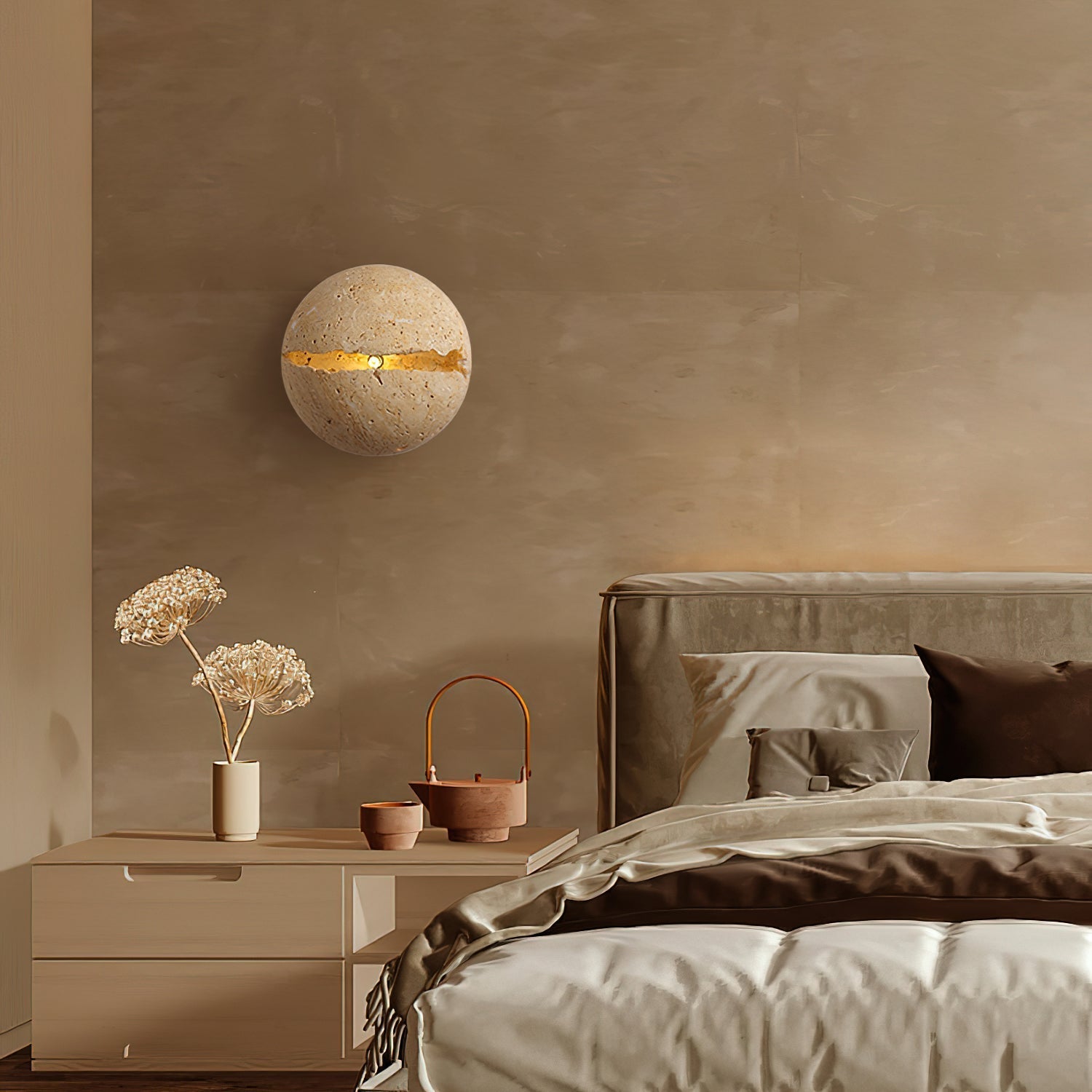 Dinosaur Egg Travertine Wall Lamp - Neutralighting