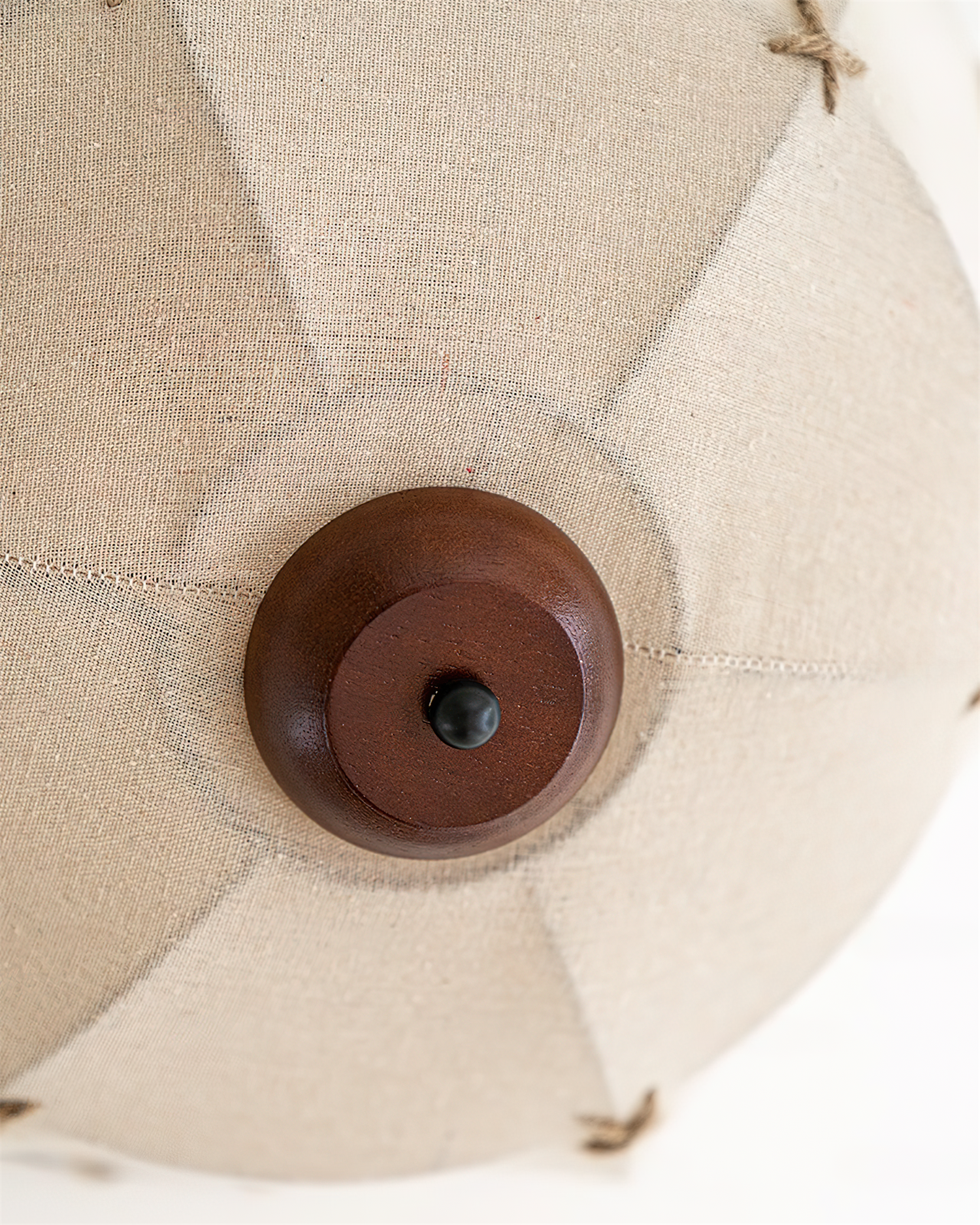 Ceiling Light Handcrafted Shade Wood and Fabric Rustic Fixture - Neutralighting