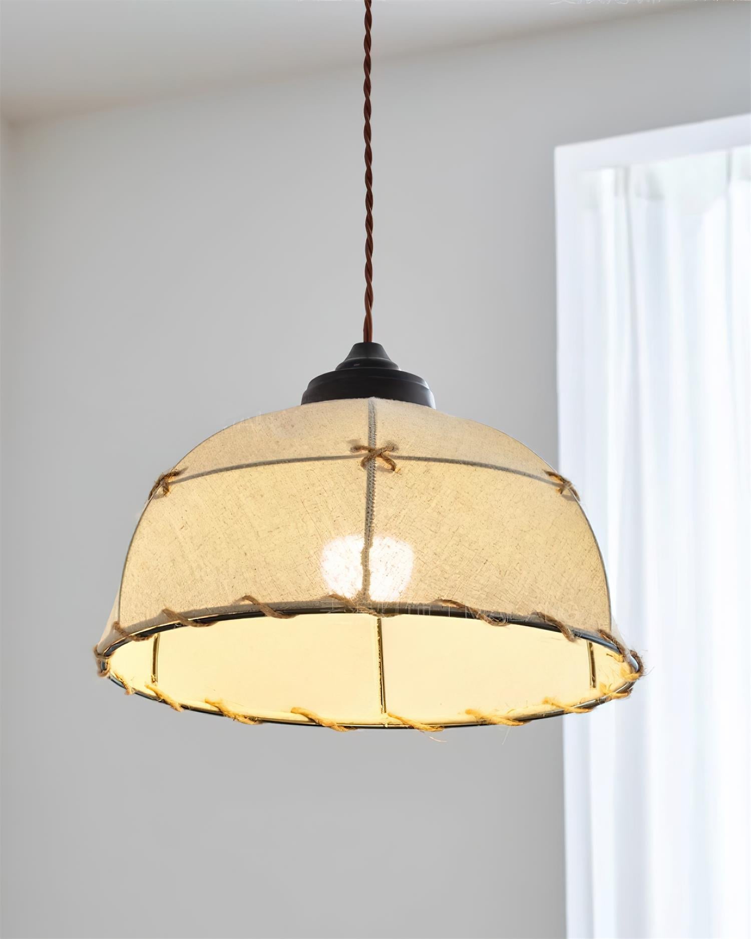 Pendant Light Fabric Dome Shade Vintage Minimalist Soft Glow - Neutralighting