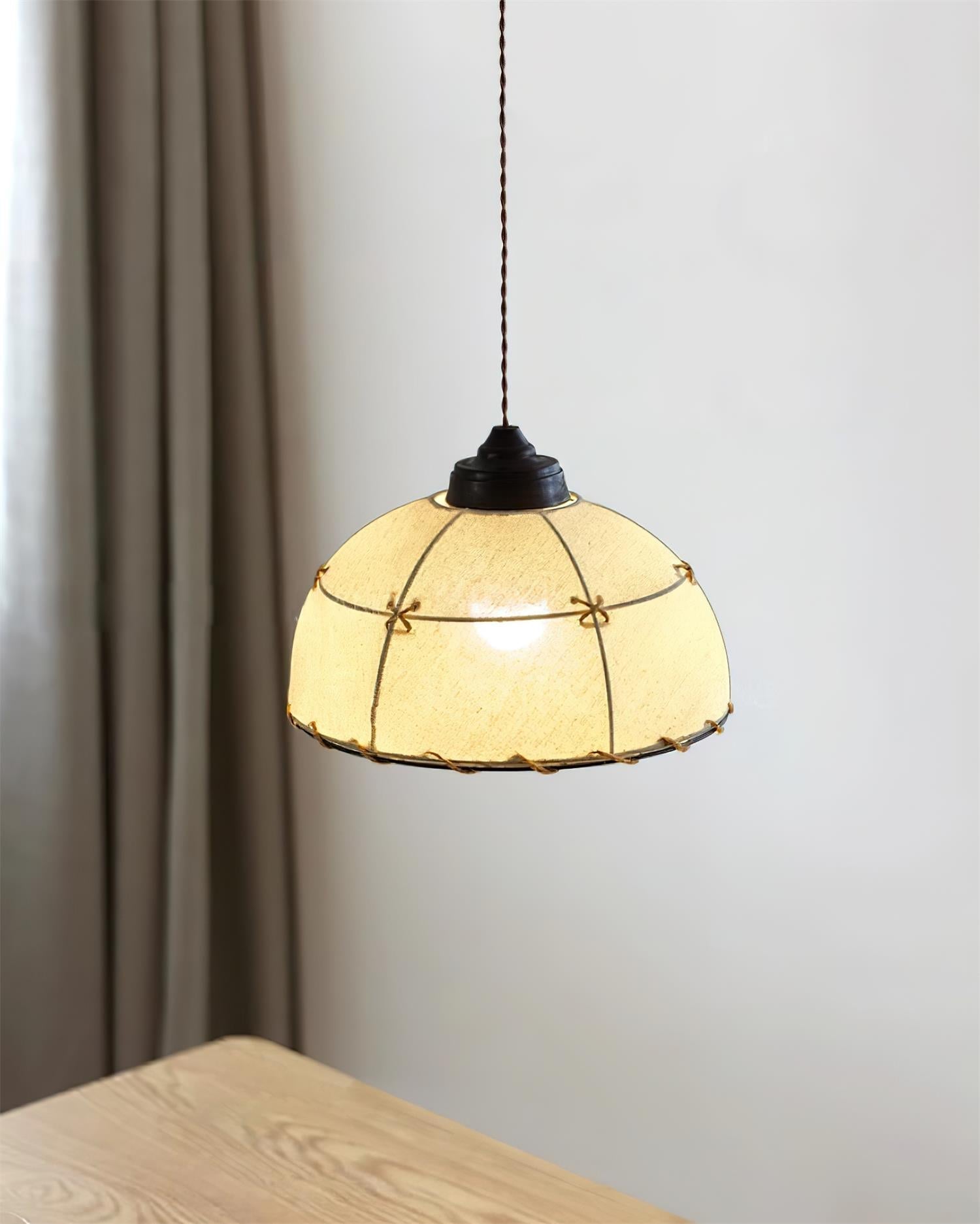 Pendant Light Fabric Dome Shade Vintage Minimalist Soft Glow - Neutralighting