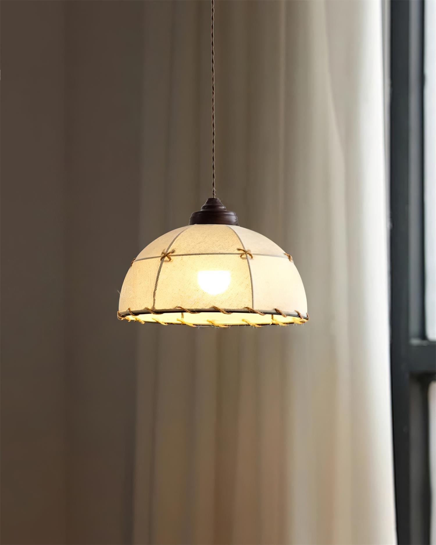 Pendant Light Fabric Dome Shade Vintage Minimalist Soft Glow - Neutralighting